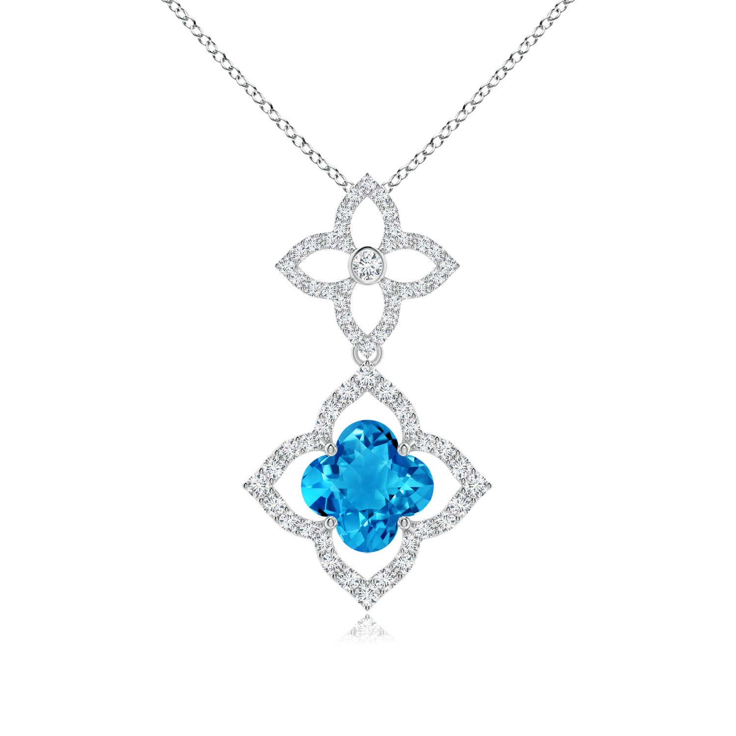 AAAA - Swiss Blue Topaz / 2.2 CT / 14 KT White Gold