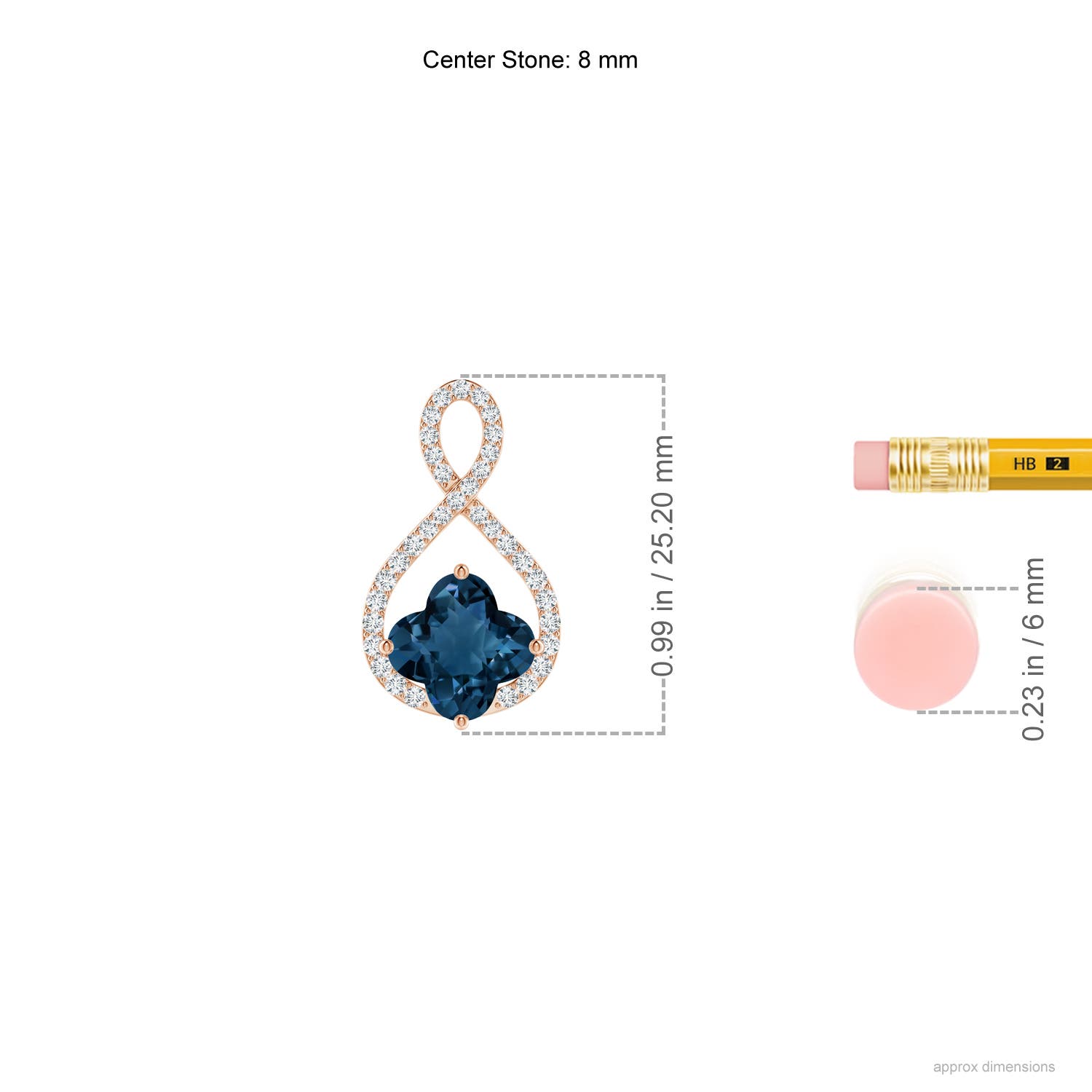 AAAA - London Blue Topaz / 2.55 CT / 14 KT Rose Gold