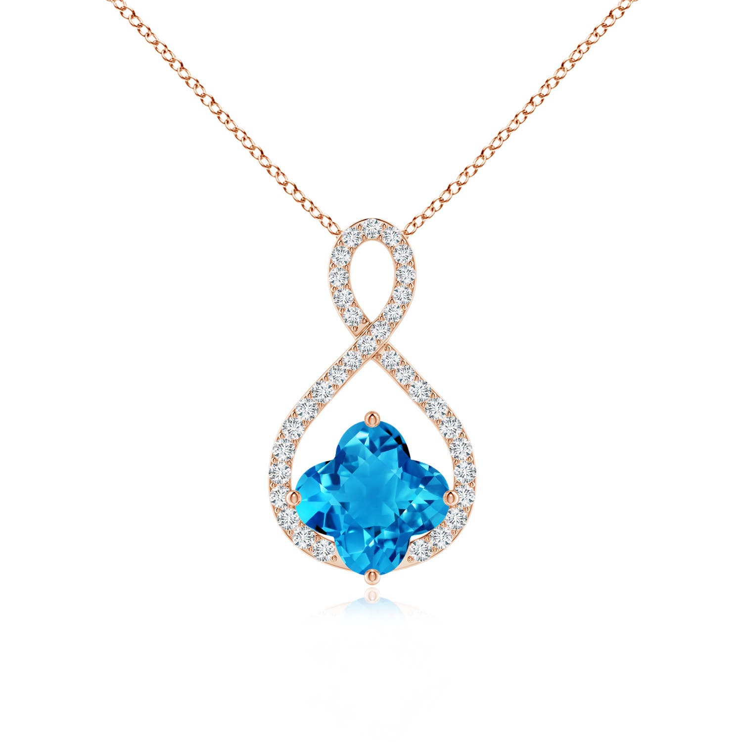 AAAA - Swiss Blue Topaz / 1.83 CT / 14 KT Rose Gold