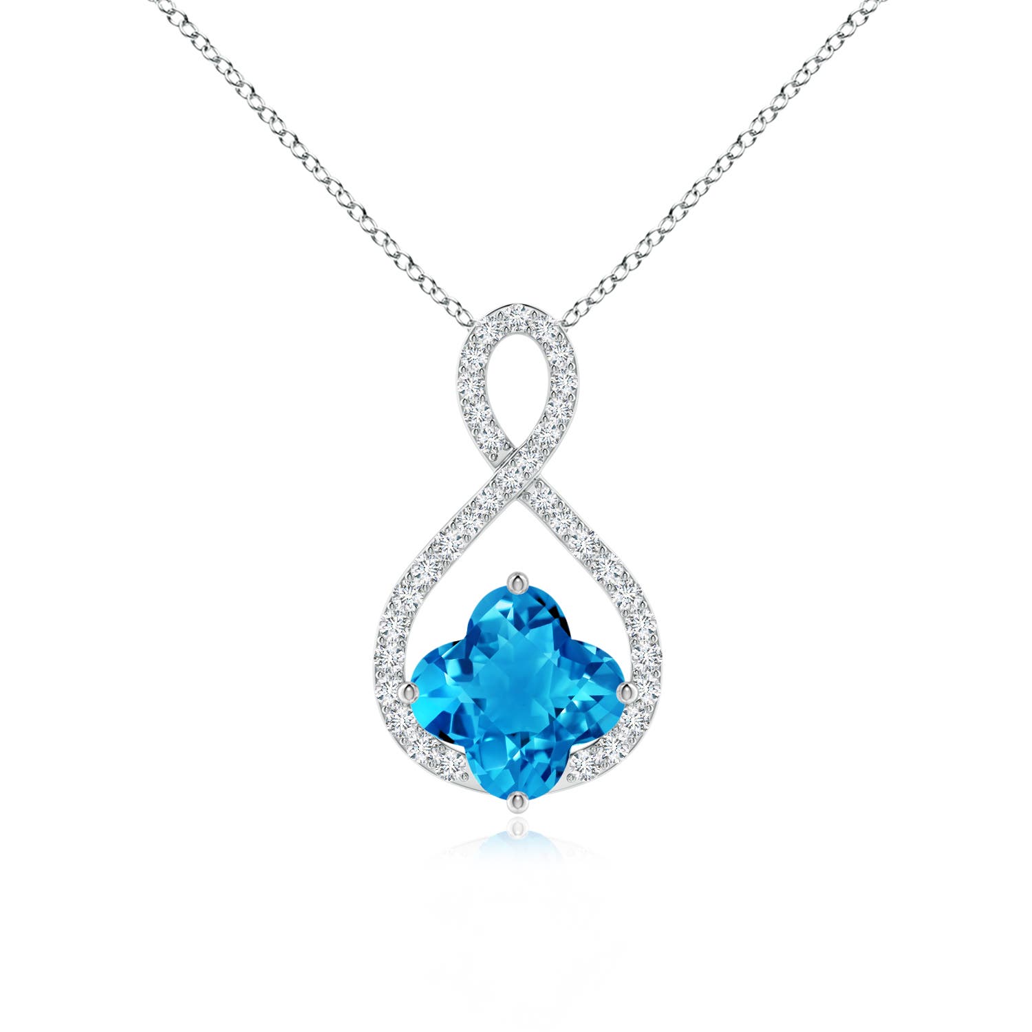 AAAA - Swiss Blue Topaz / 1.83 CT / 14 KT White Gold