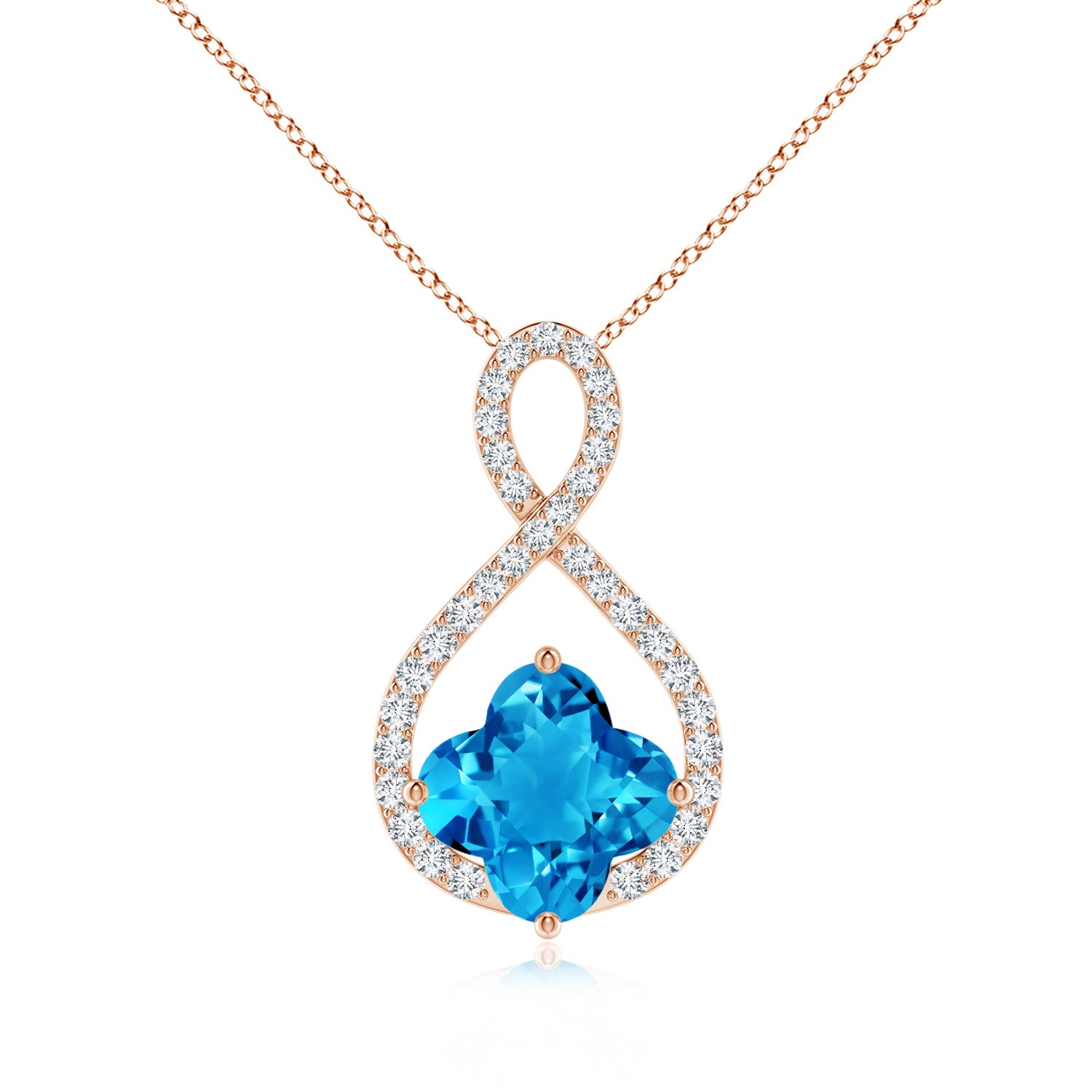 AAAA - Swiss Blue Topaz / 2.55 CT / 14 KT Rose Gold