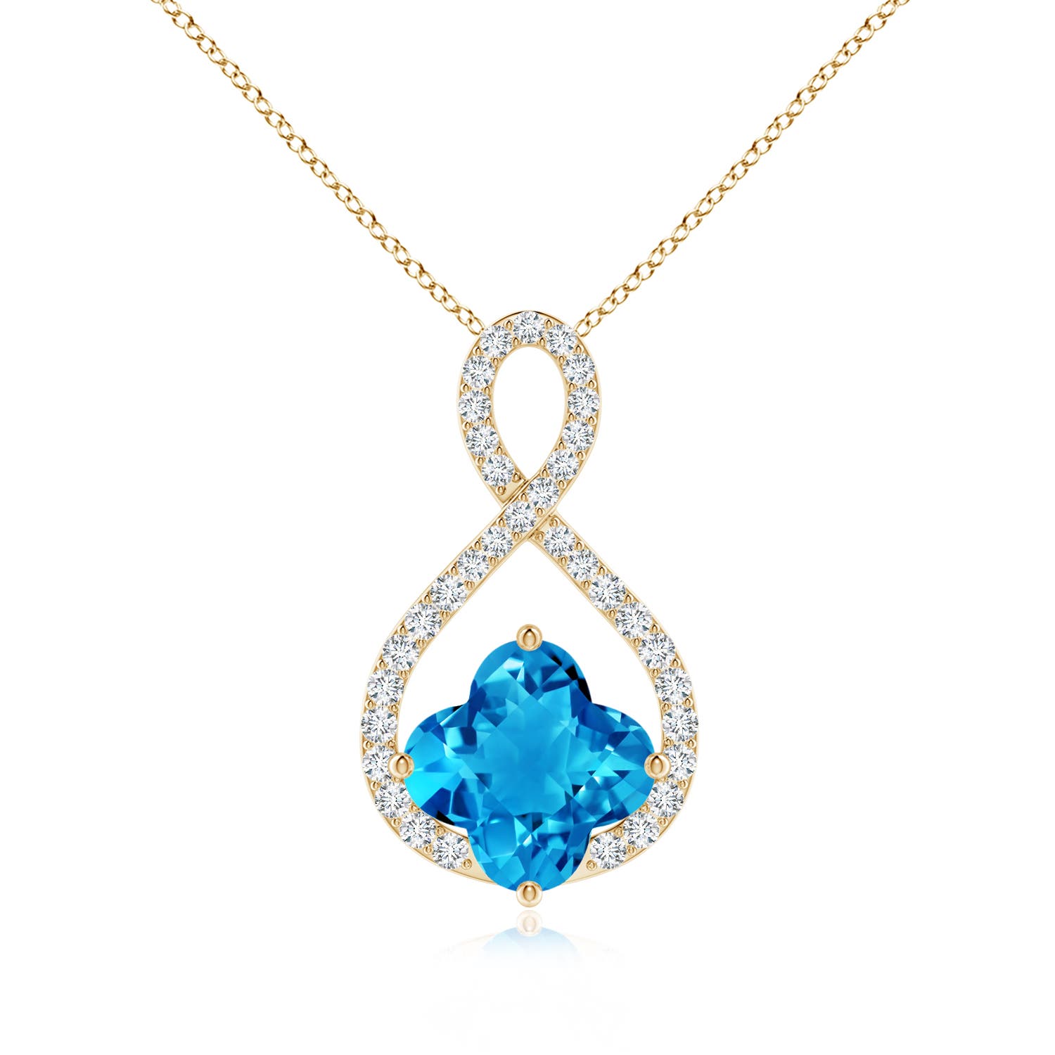 AAAA - Swiss Blue Topaz / 2.55 CT / 14 KT Yellow Gold