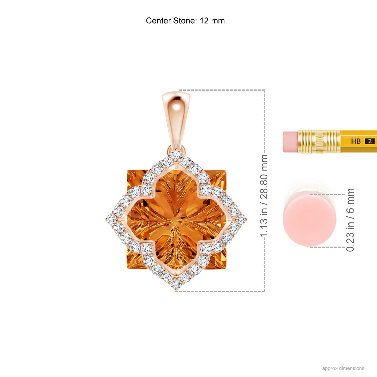 AAAA - Citrine / 7.38 CT / 14 KT Rose Gold