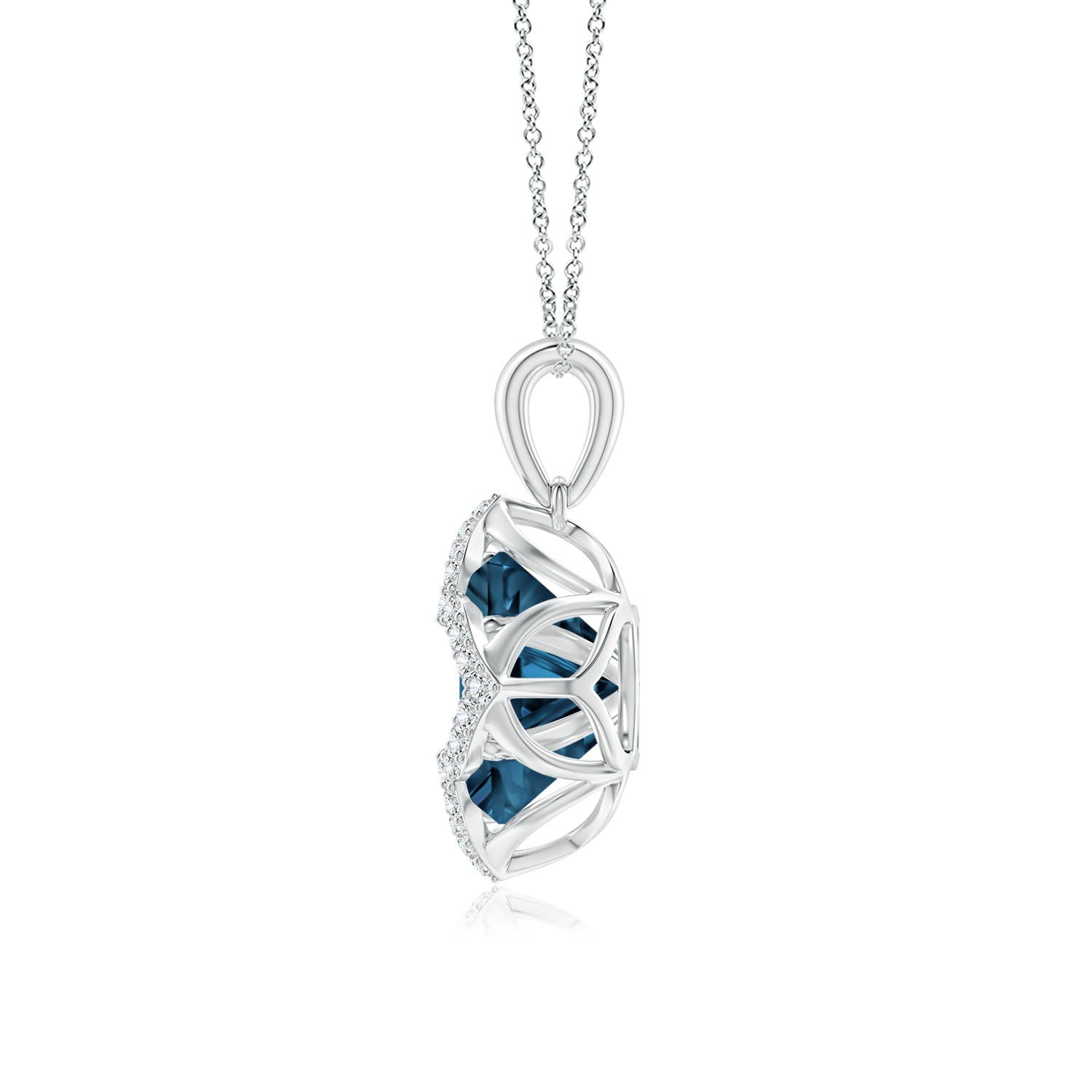 AAAA - London Blue Topaz / 8.78 CT / 14 KT White Gold