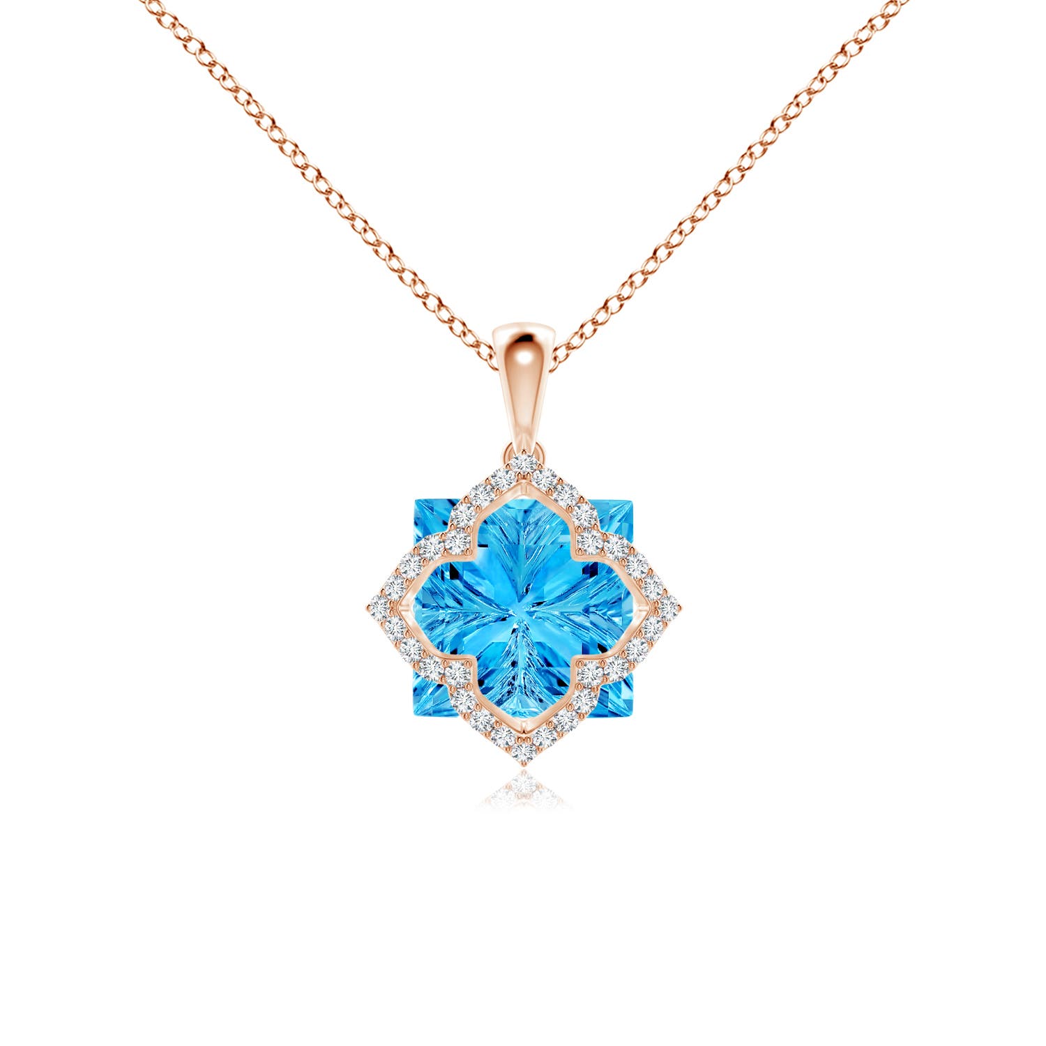 AAAA - Swiss Blue Topaz / 5.26 CT / 14 KT Rose Gold