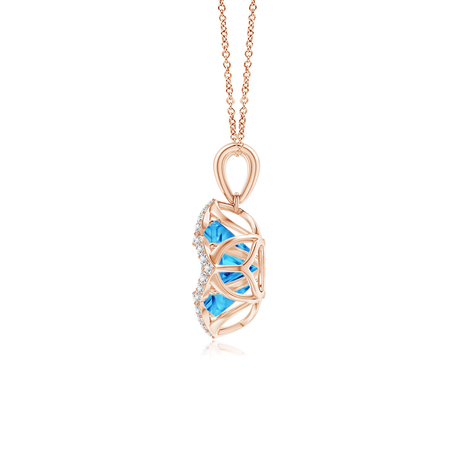 AAAA - Swiss Blue Topaz / 5.26 CT / 14 KT Rose Gold