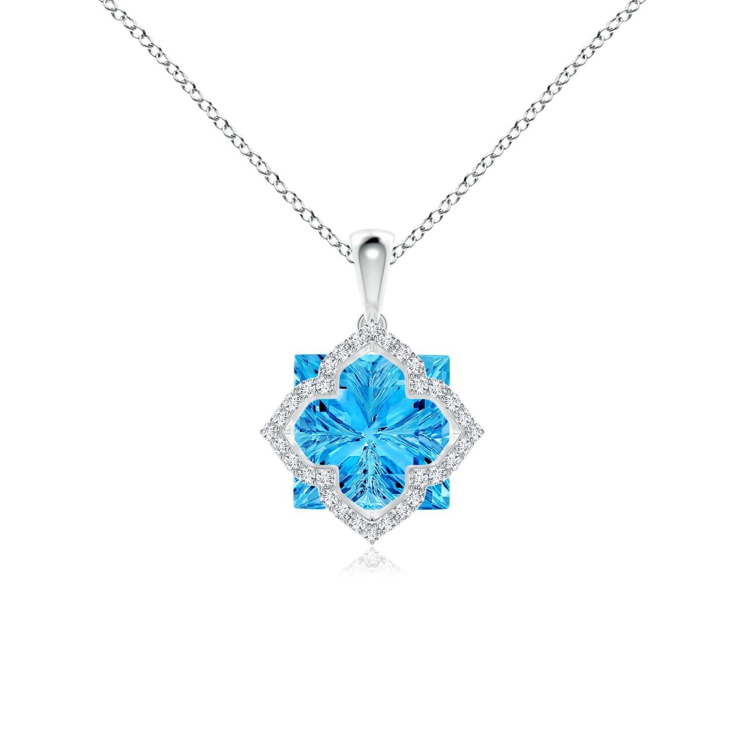 AAAA - Swiss Blue Topaz / 5.26 CT / 14 KT White Gold