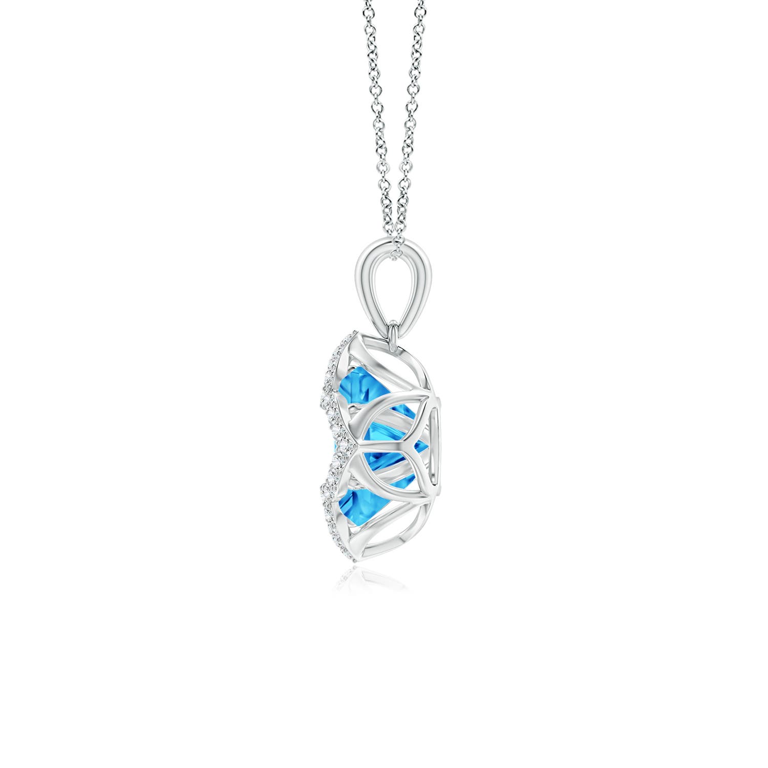 AAAA - Swiss Blue Topaz / 5.26 CT / 14 KT White Gold