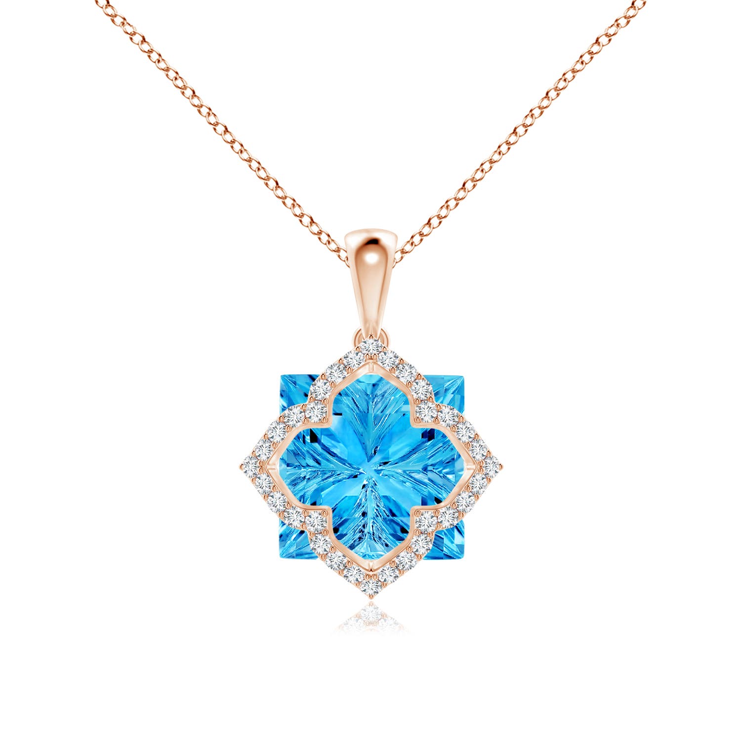 AAAA - Swiss Blue Topaz / 8.78 CT / 14 KT Rose Gold