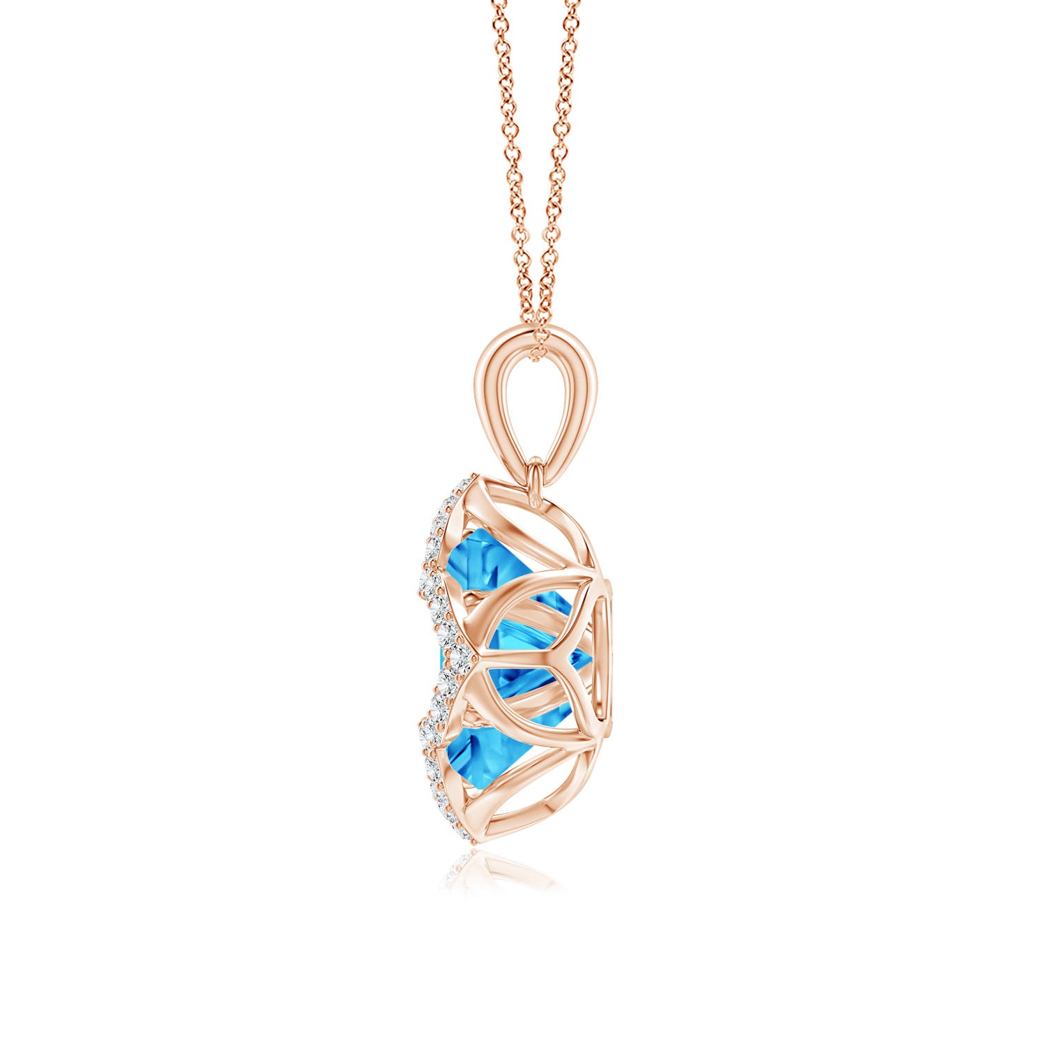 AAAA - Swiss Blue Topaz / 8.78 CT / 14 KT Rose Gold