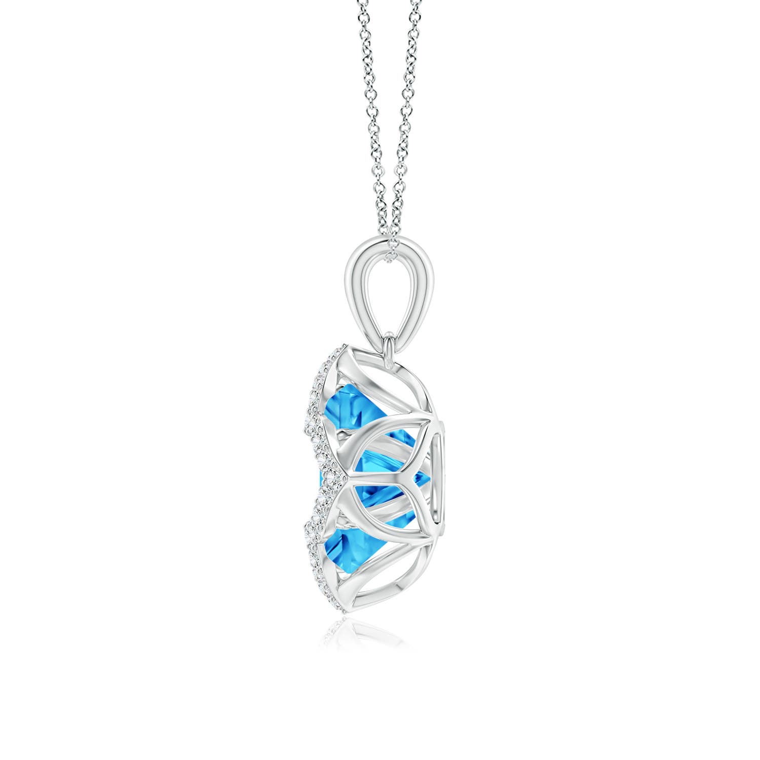 AAAA - Swiss Blue Topaz / 8.78 CT / 14 KT White Gold