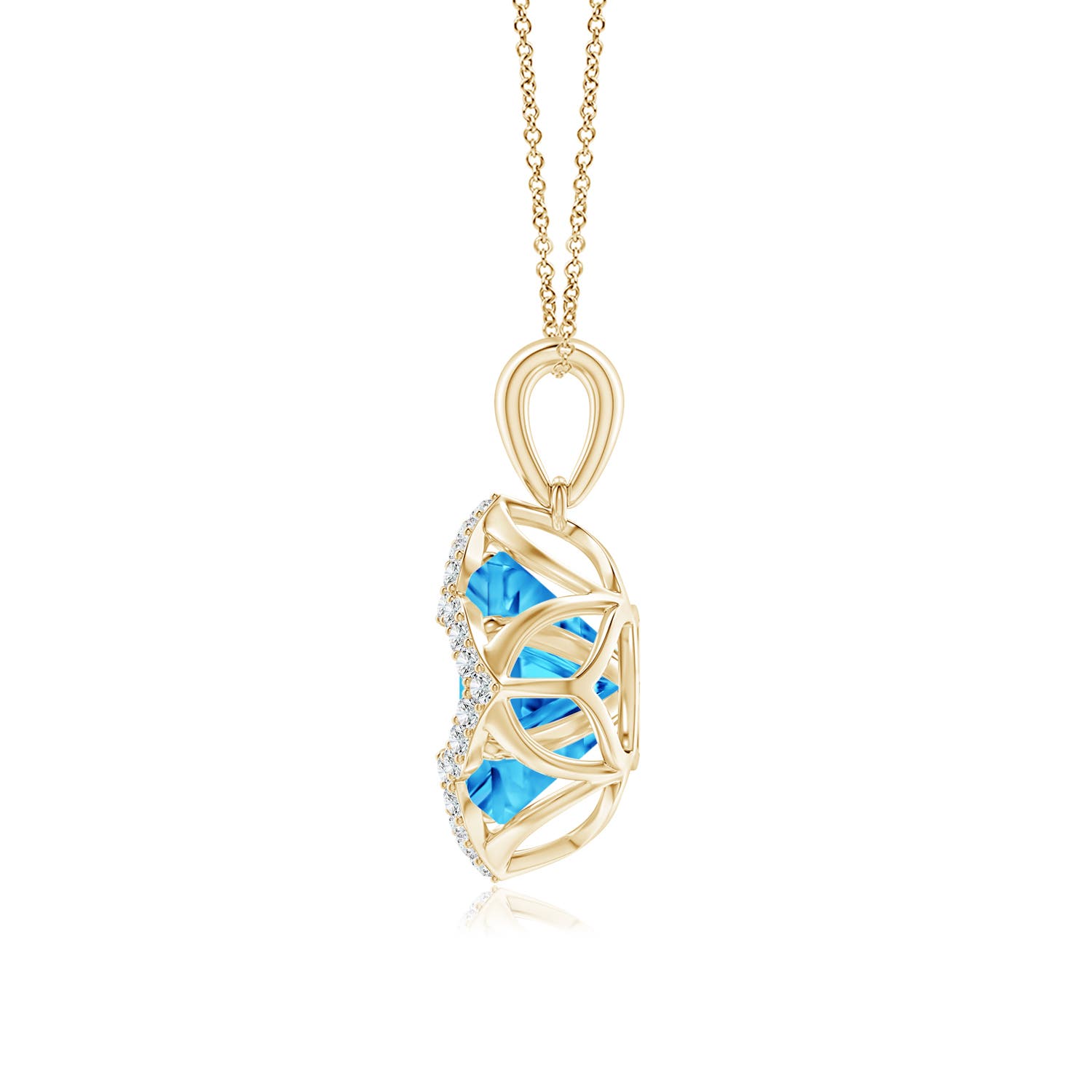 AAAA - Swiss Blue Topaz / 8.78 CT / 14 KT Yellow Gold