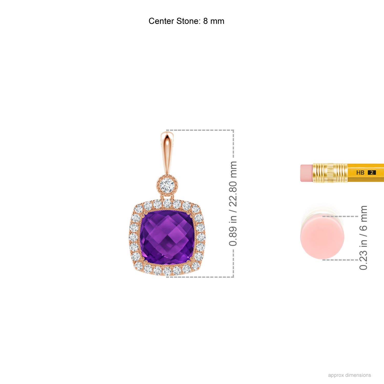 AAAA - Amethyst / 2.75 CT / 14 KT Rose Gold