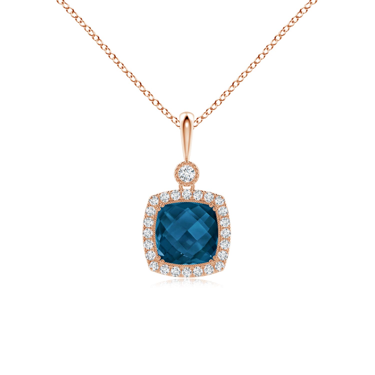 AAAA - London Blue Topaz / 3.25 CT / 14 KT Rose Gold