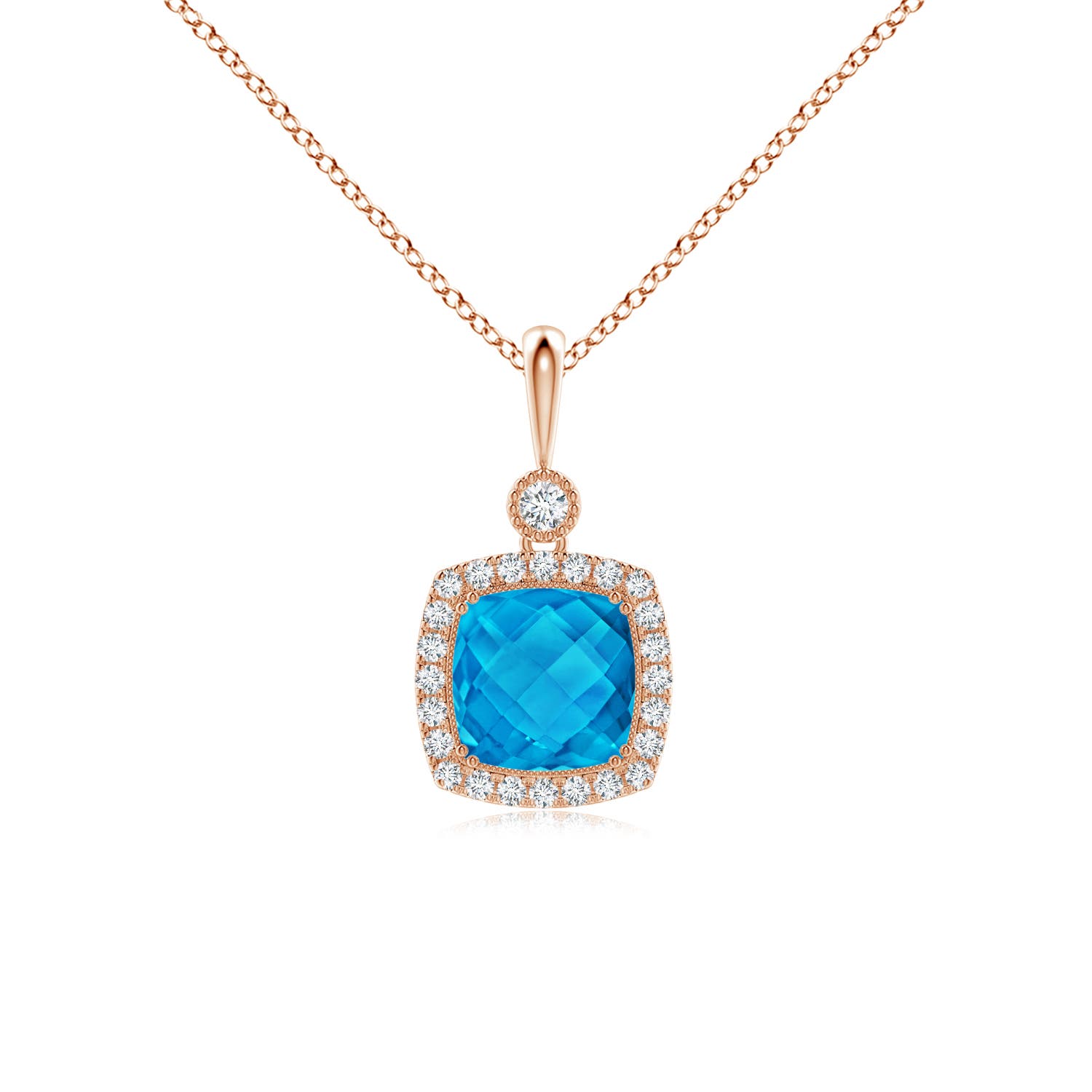 AAAA - Swiss Blue Topaz / 3.25 CT / 14 KT Rose Gold