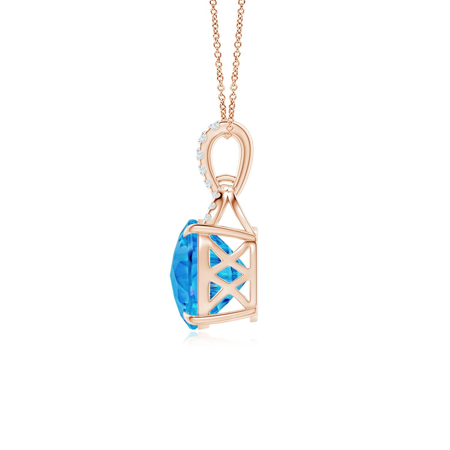 AAAA - Swiss Blue Topaz / 4.3 CT / 14 KT Rose Gold