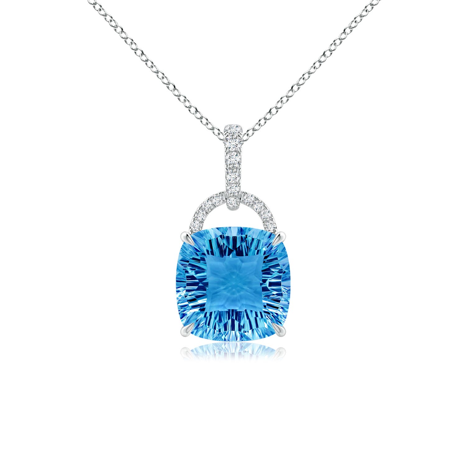 AAAA - Swiss Blue Topaz / 4.3 CT / 14 KT White Gold