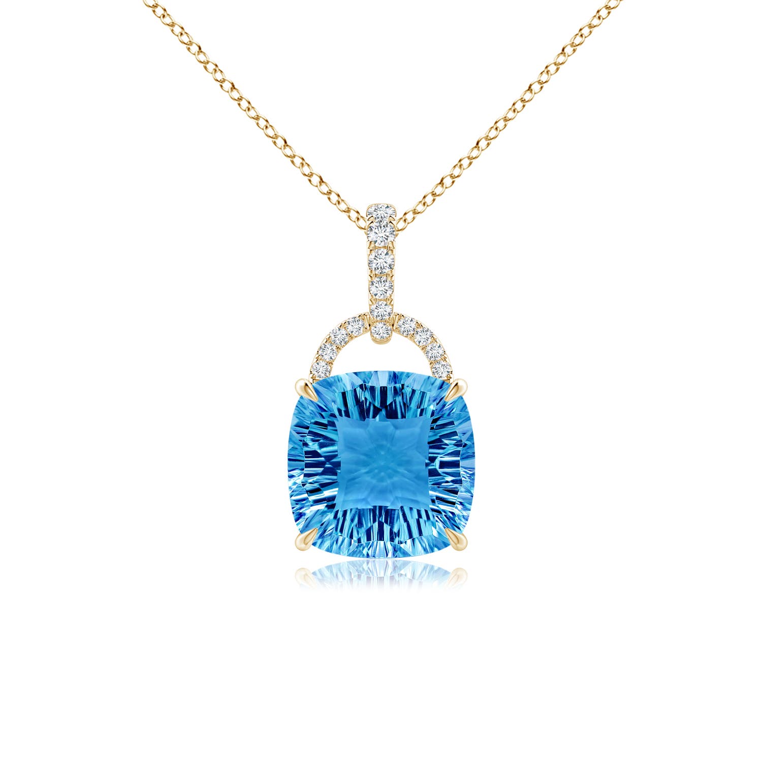 AAAA - Swiss Blue Topaz / 4.3 CT / 14 KT Yellow Gold