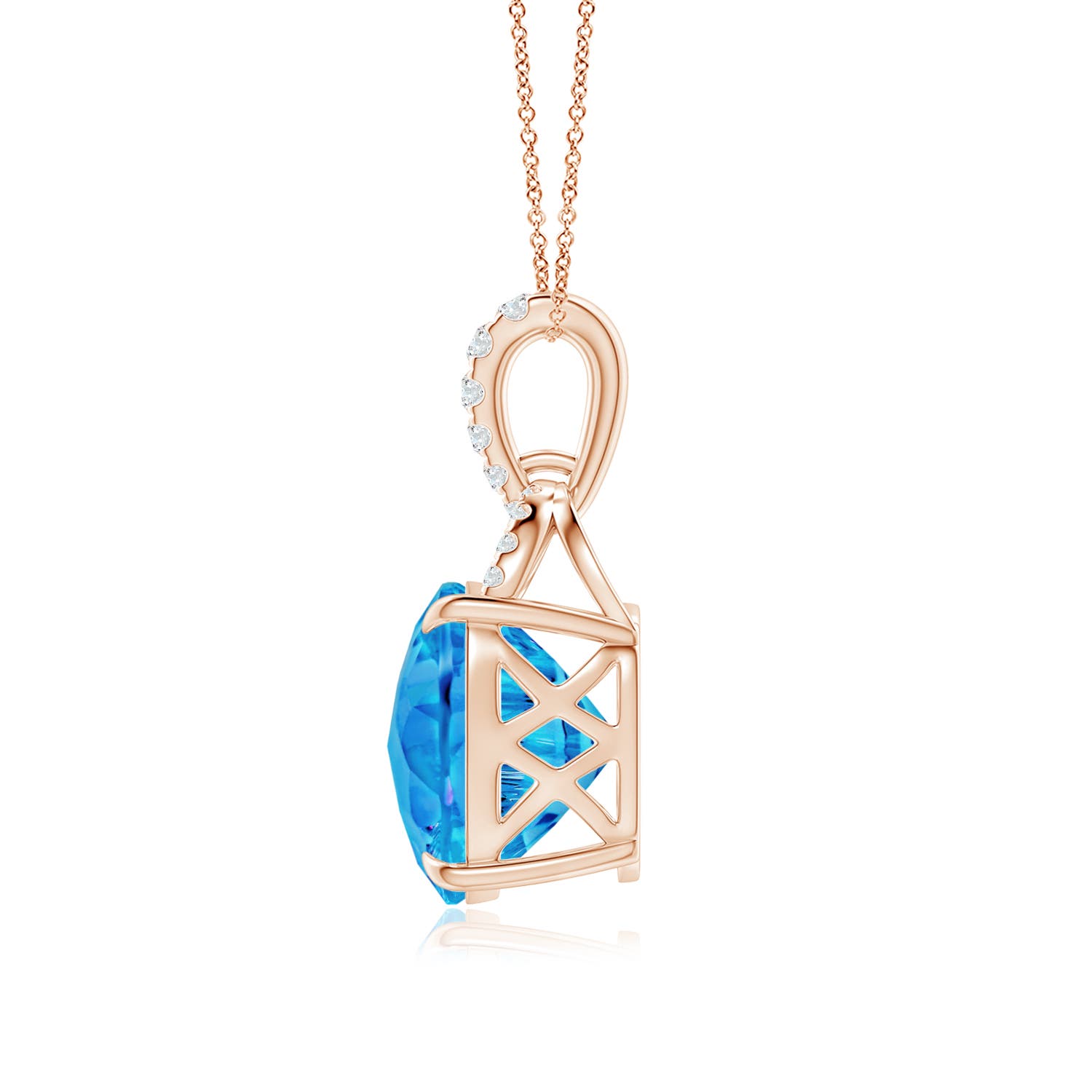 AAAA - Swiss Blue Topaz / 6.75 CT / 14 KT Rose Gold