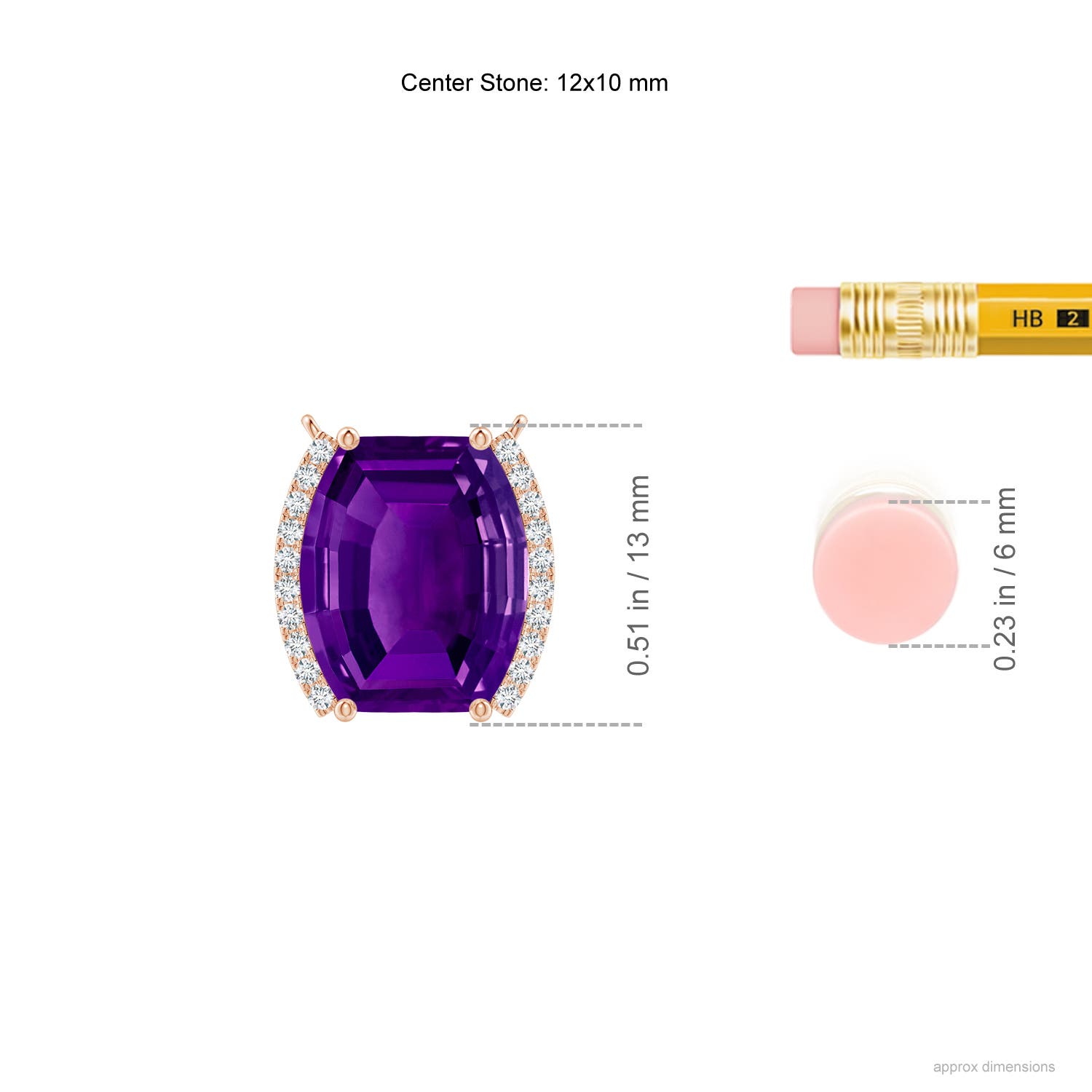 AAAA - Amethyst / 4.62 CT / 14 KT Rose Gold