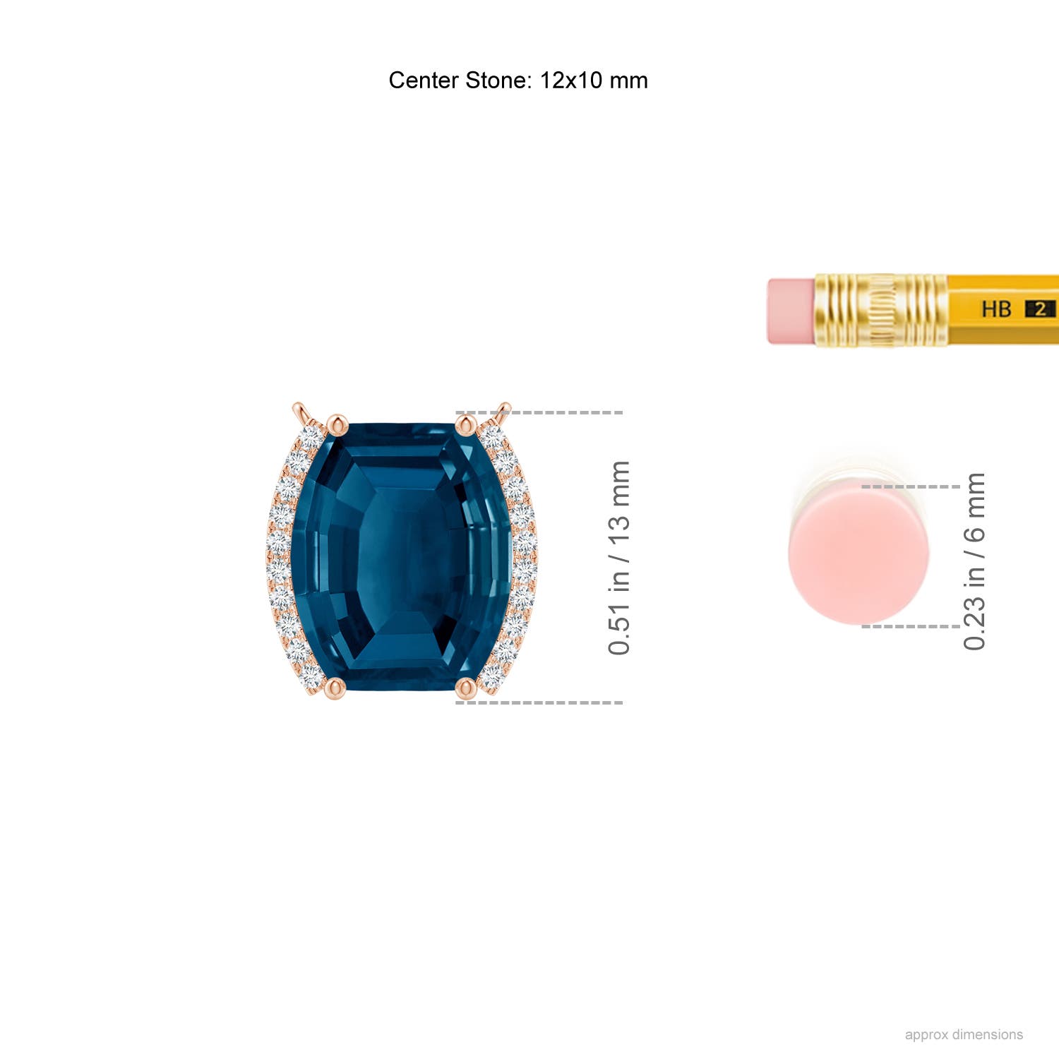 AAAA - London Blue Topaz / 5.52 CT / 14 KT Rose Gold