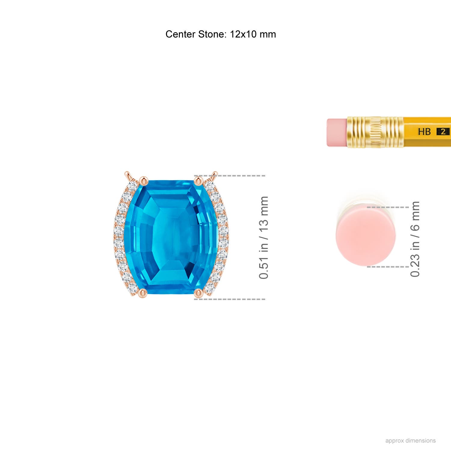 AAAA - Swiss Blue Topaz / 5.52 CT / 14 KT Rose Gold