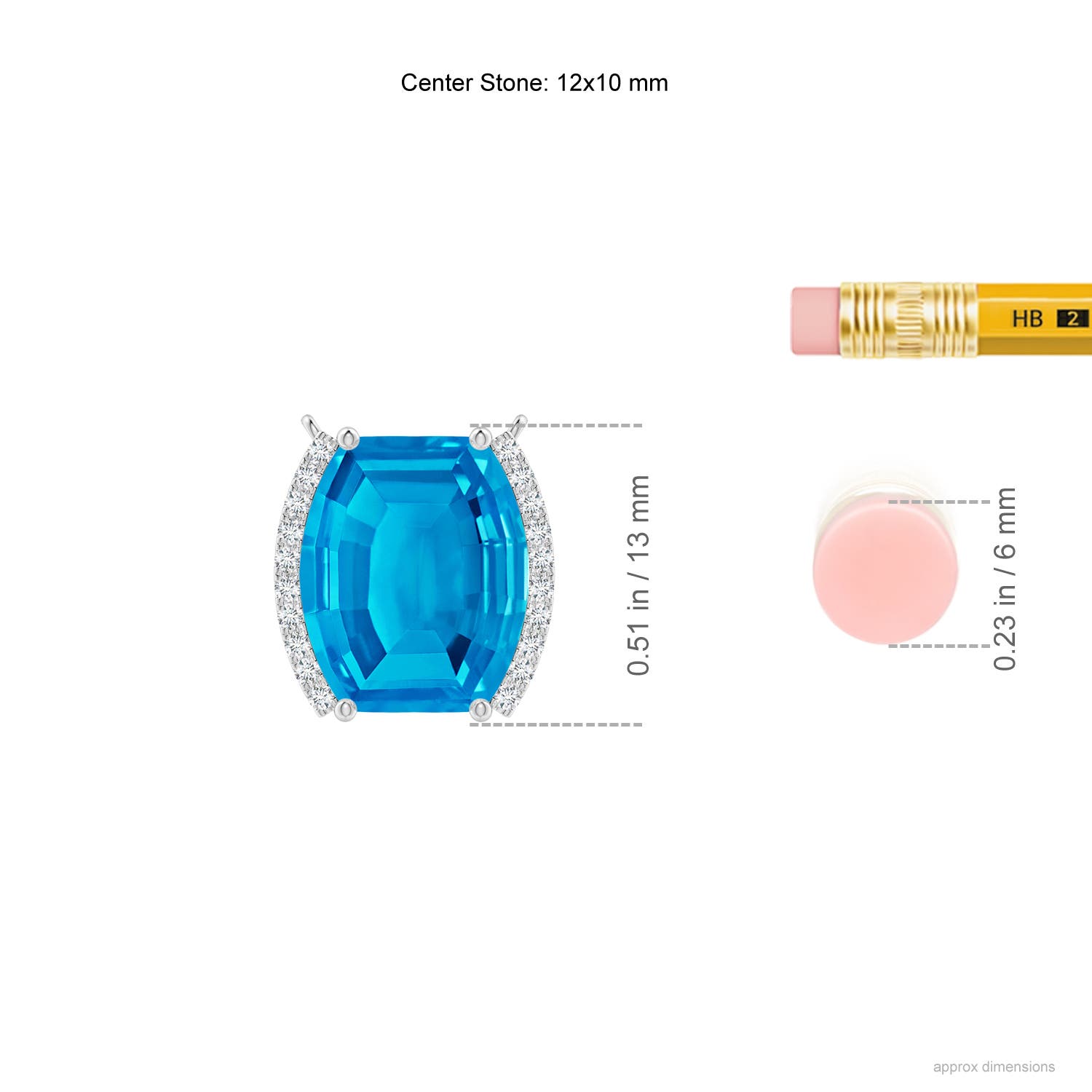 AAAA - Swiss Blue Topaz / 5.52 CT / 14 KT White Gold