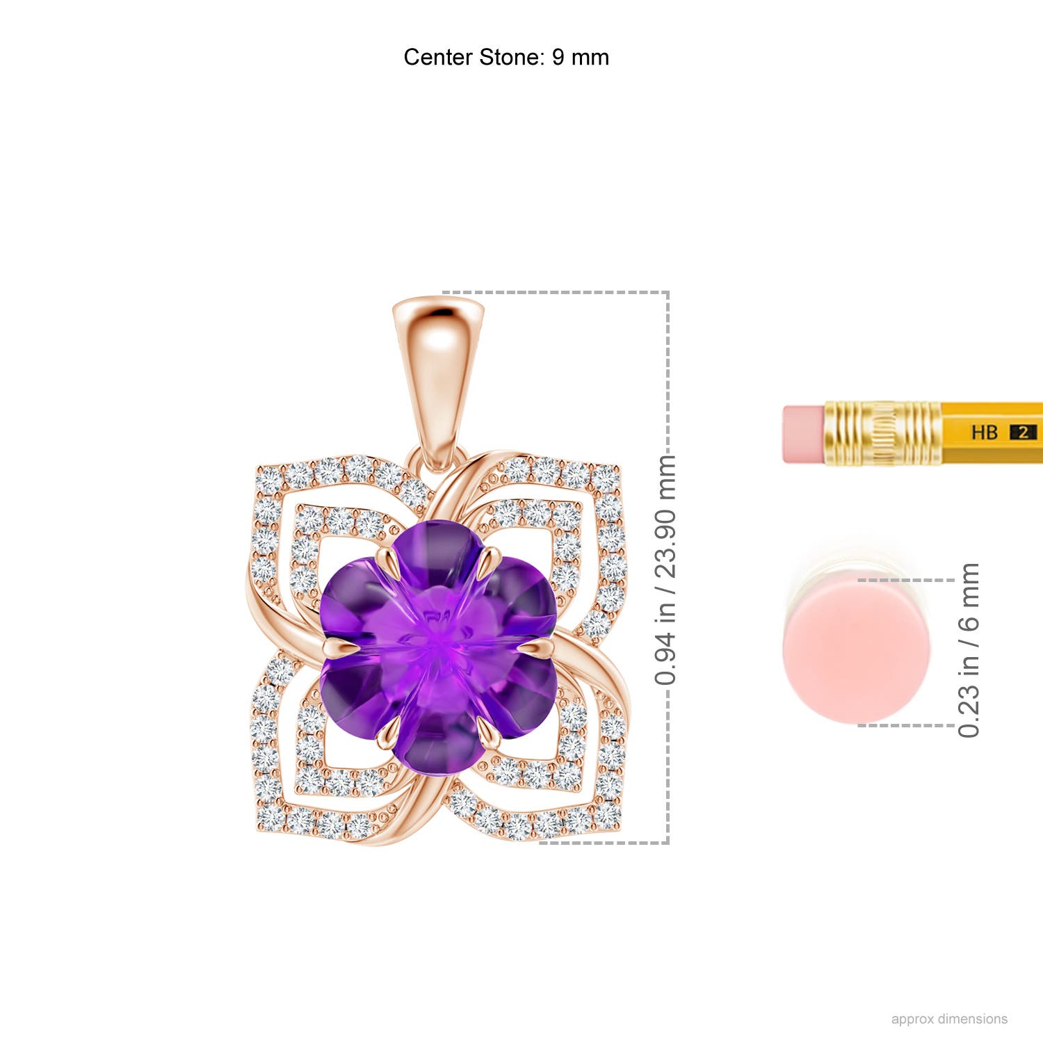 AAAA - Amethyst / 3.4 CT / 14 KT Rose Gold