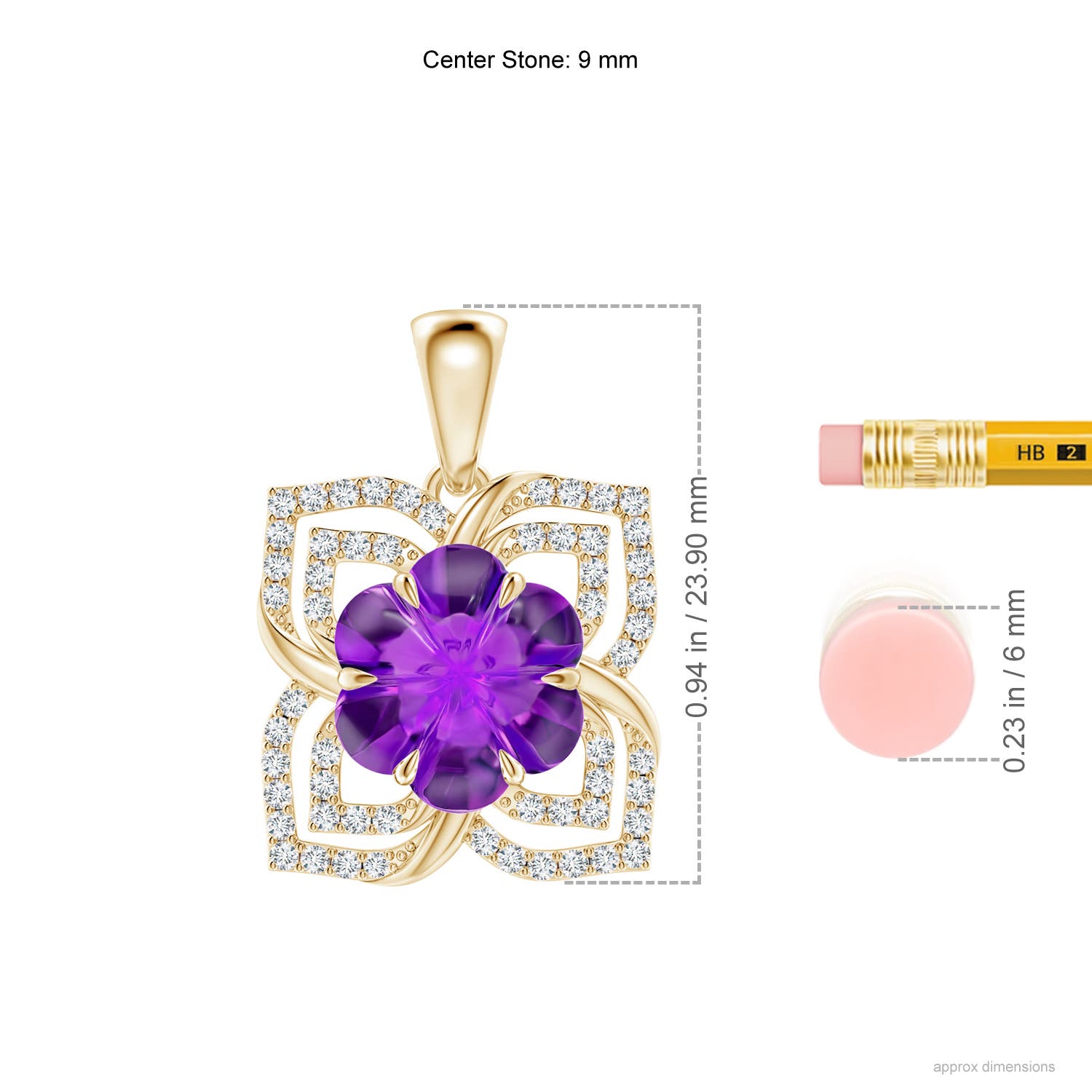 AAAA - Amethyst / 3.4 CT / 14 KT Yellow Gold