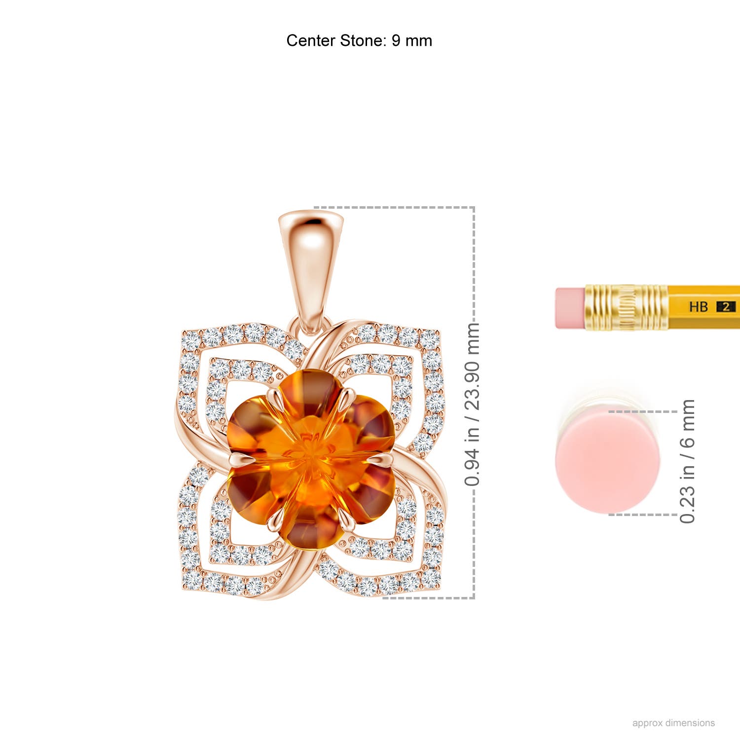 AAAA - Citrine / 3.4 CT / 14 KT Rose Gold