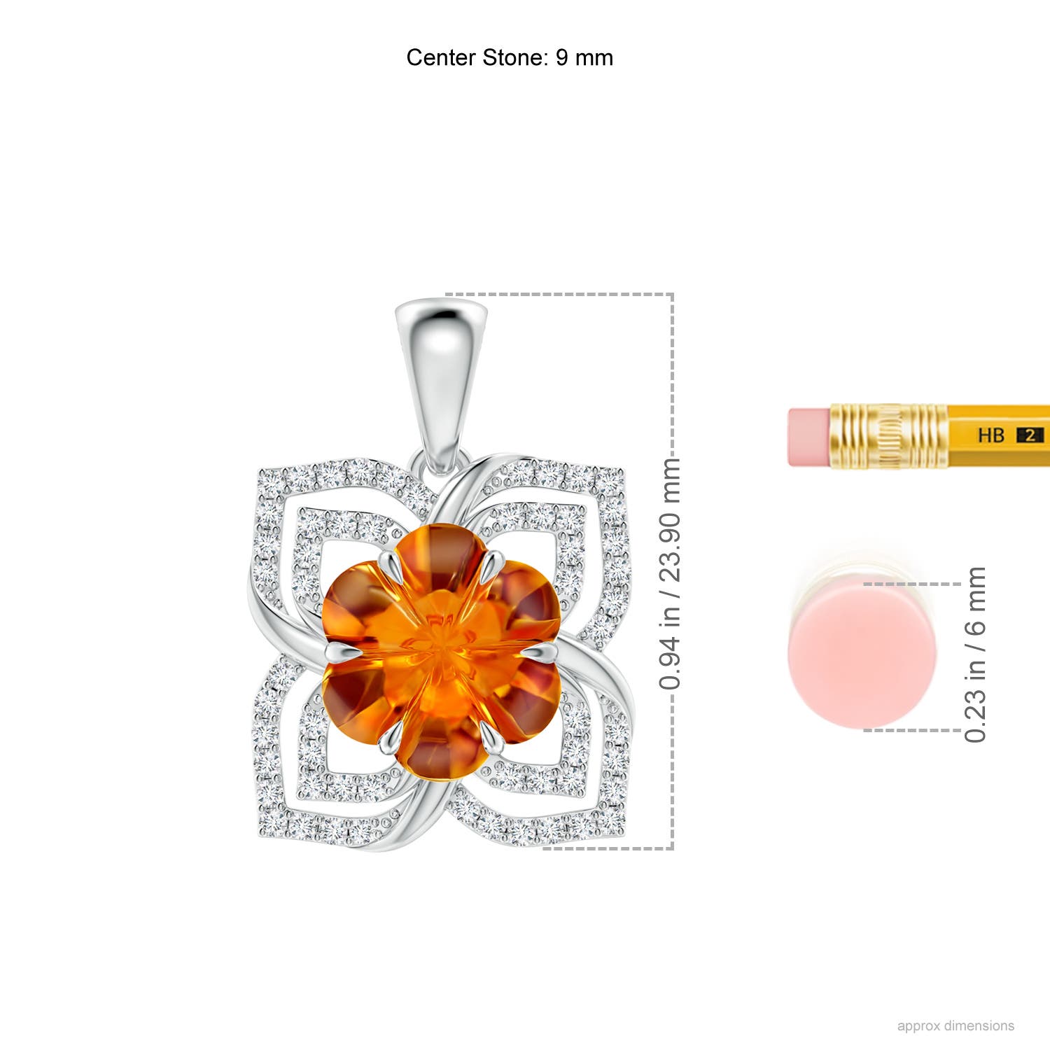 AAAA - Citrine / 3.4 CT / 14 KT White Gold