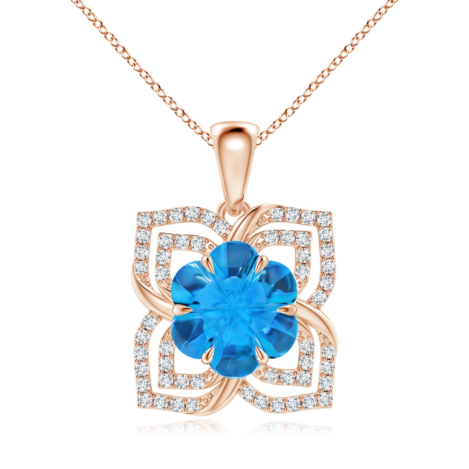 AAAA - Swiss Blue Topaz / 4.03 CT / 14 KT Rose Gold