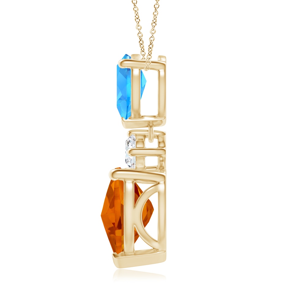 9mm AAAA Heart-Shaped Citrine and Pear-Shaped Swiss Blue Topaz Pendant in Yellow Gold side-1