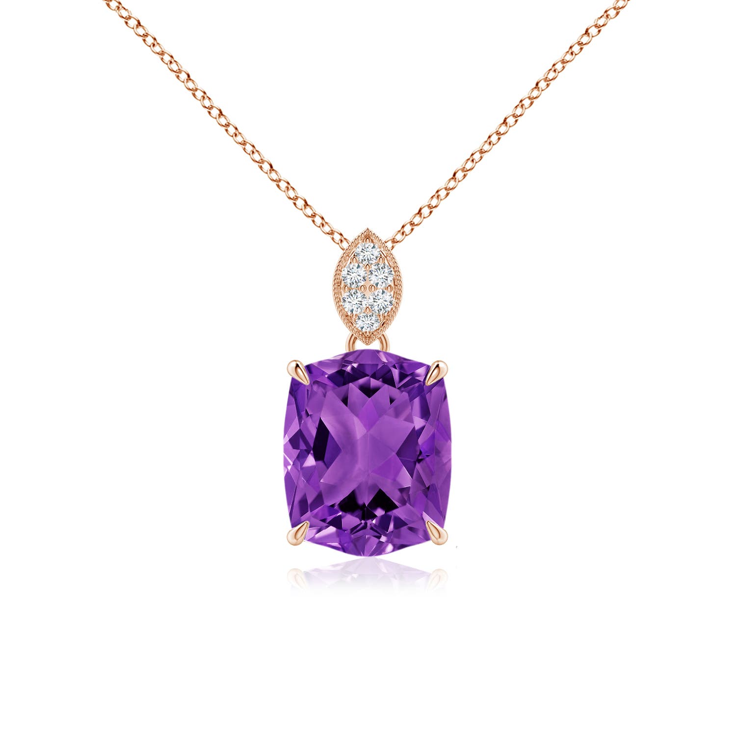 AAAA - Amethyst / 2.85 CT / 14 KT Rose Gold