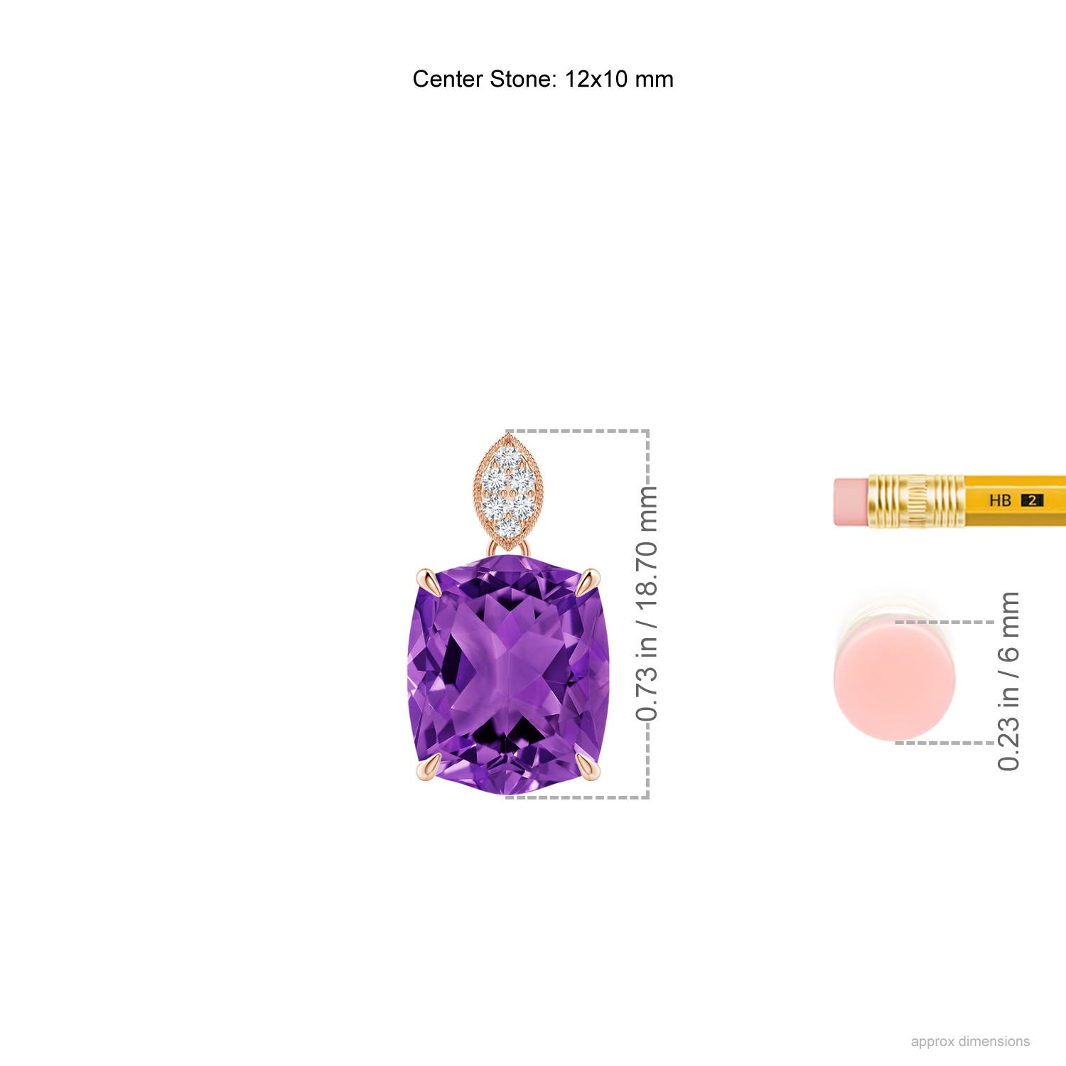 AAAA - Amethyst / 5.06 CT / 14 KT Rose Gold