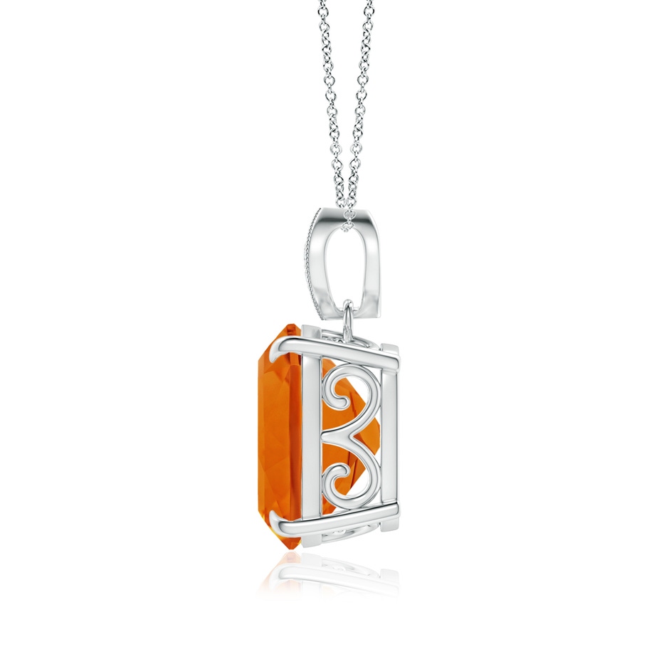 12x10mm AAAA Rectangular Cushion Citrine Leaf Bale Pendant in P950 Platinum side-1