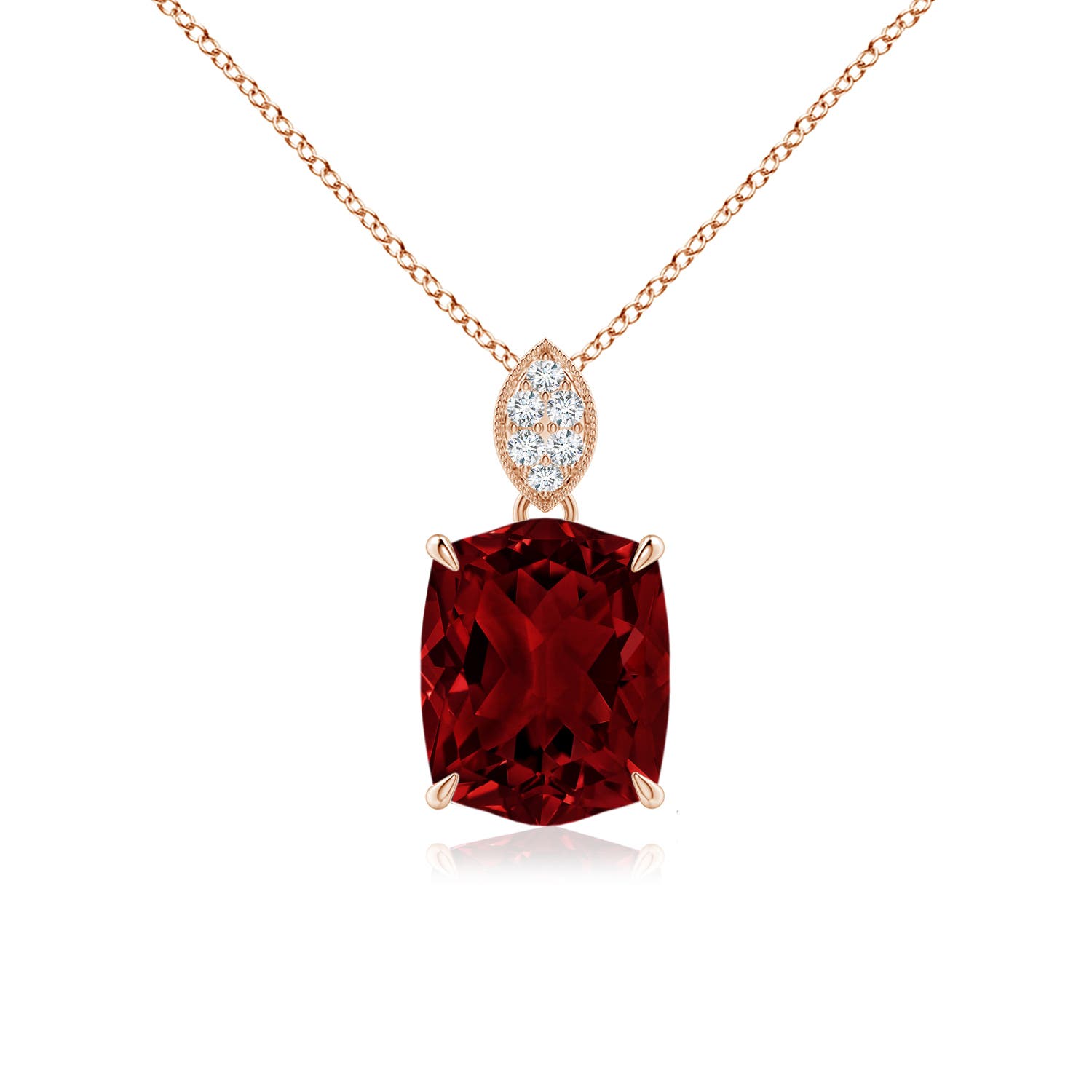 AAAA - Garnet / 2.85 CT / 14 KT Rose Gold