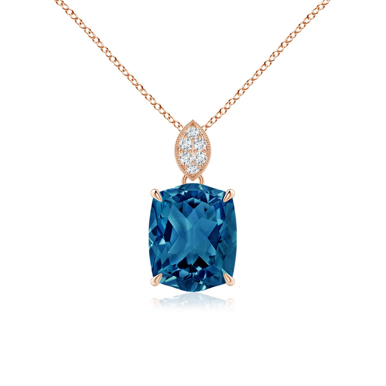 AAAA - London Blue Topaz / 3.35 CT / 14 KT Rose Gold