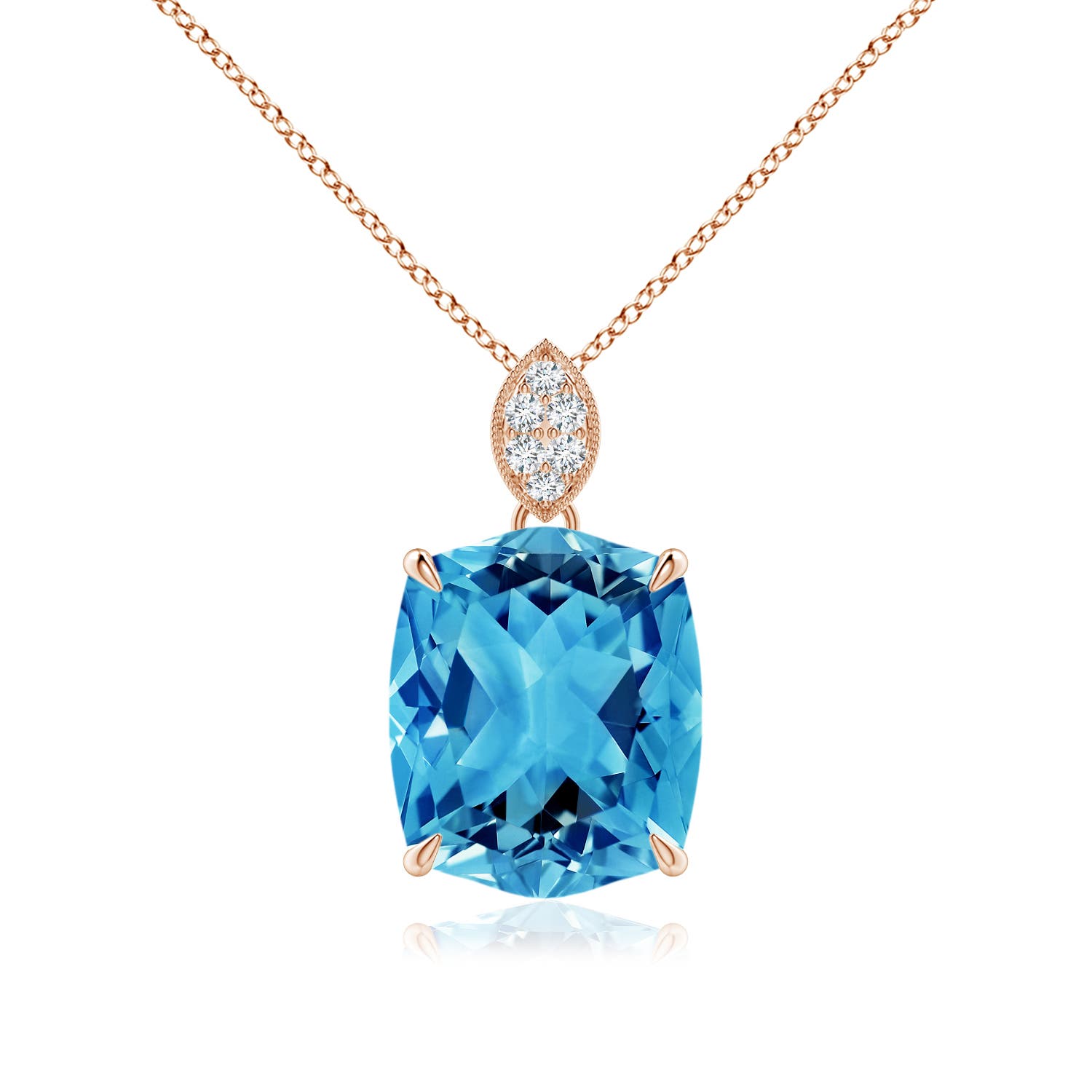 AAAA - Swiss Blue Topaz / 6.06 CT / 14 KT Rose Gold