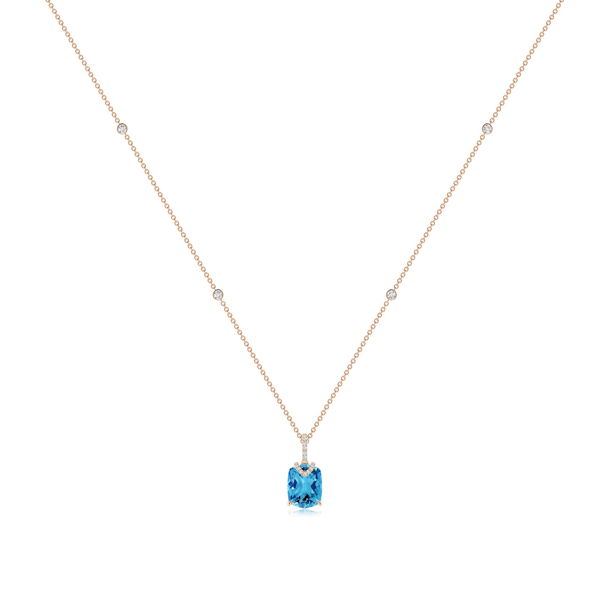 AAAA - Swiss Blue Topaz / 3.56 CT / 14 KT Rose Gold