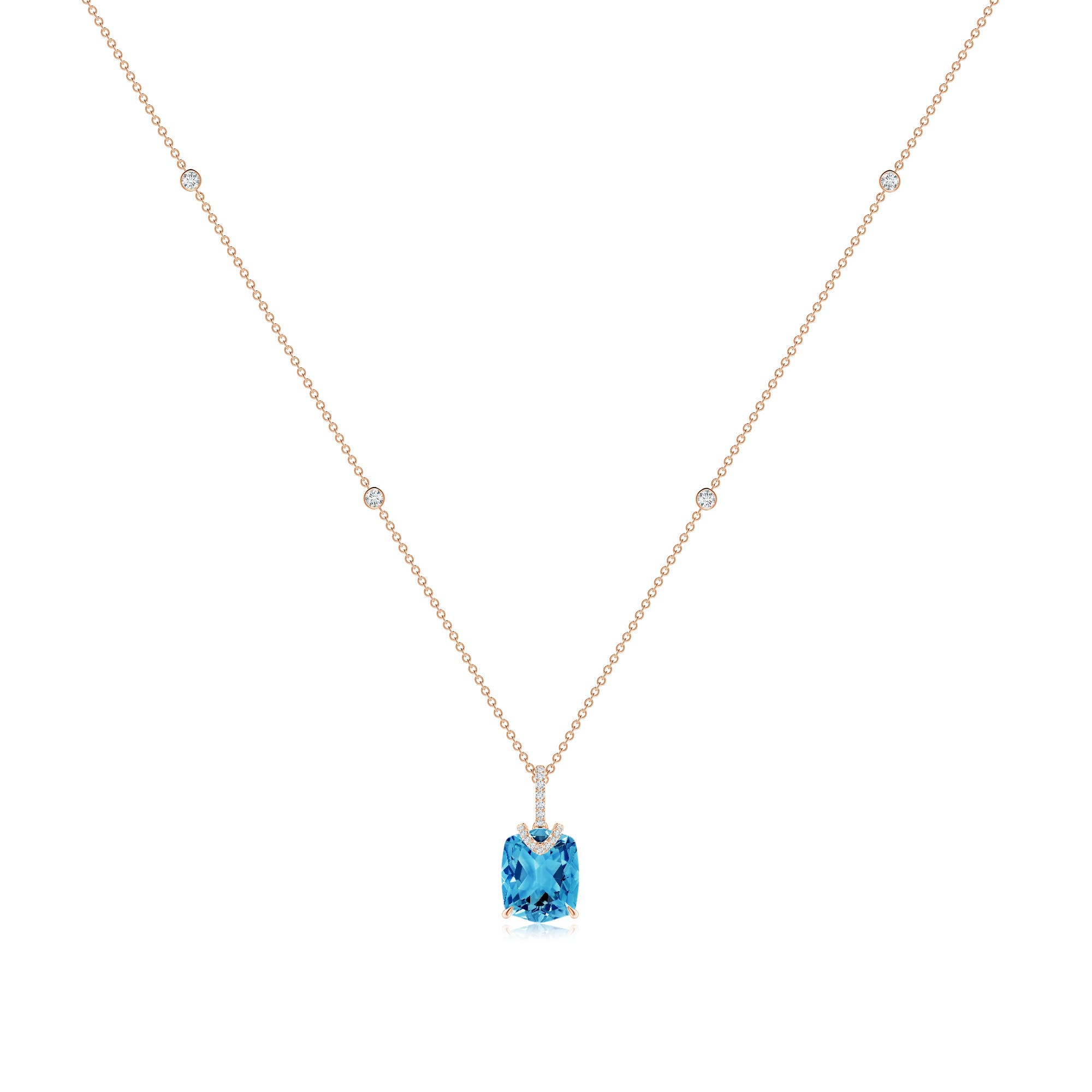 AAAA - Swiss Blue Topaz / 6.43 CT / 14 KT Rose Gold