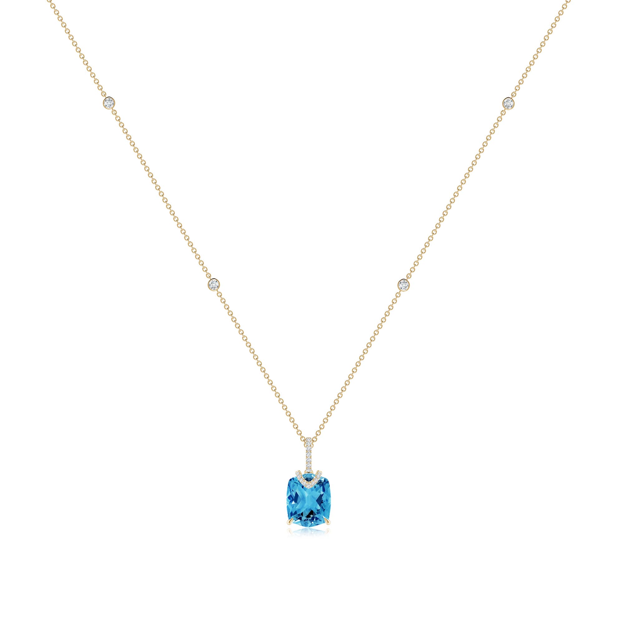 AAAA - Swiss Blue Topaz / 6.43 CT / 14 KT Yellow Gold