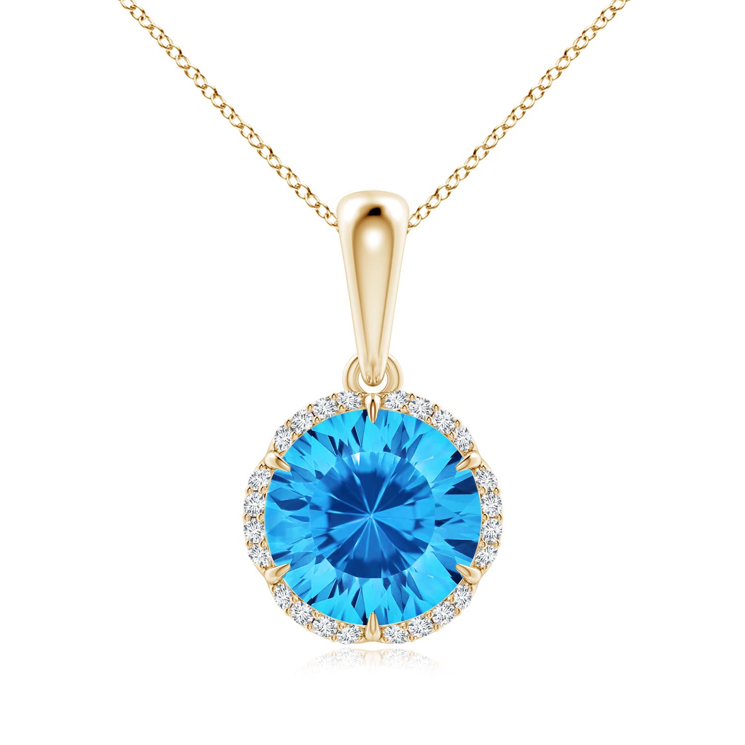 AAAA - Swiss Blue Topaz / 2.17 CT / 14 KT Yellow Gold