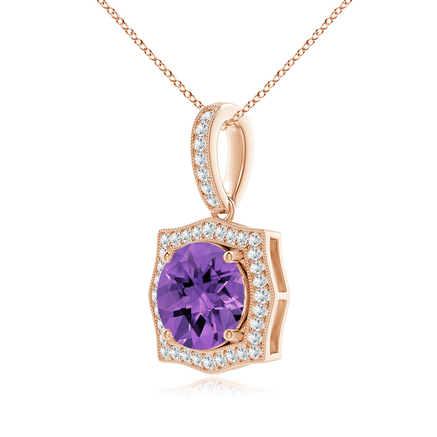 AAAA - Amethyst / 2.01 CT / 14 KT Rose Gold