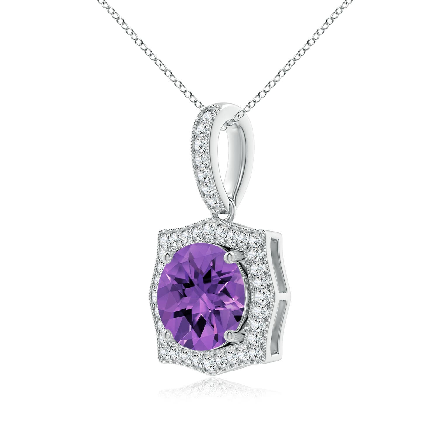 AAAA - Amethyst / 2.01 CT / 14 KT White Gold