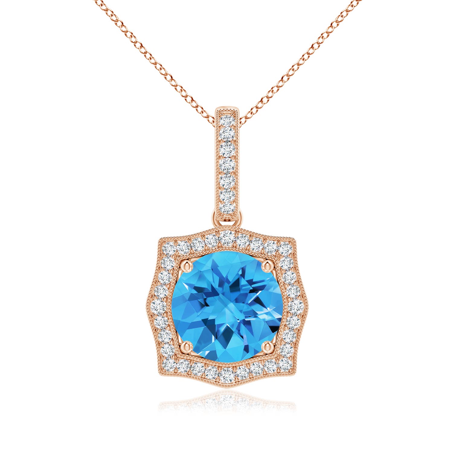 AAAA - Swiss Blue Topaz / 2.31 CT / 14 KT Rose Gold