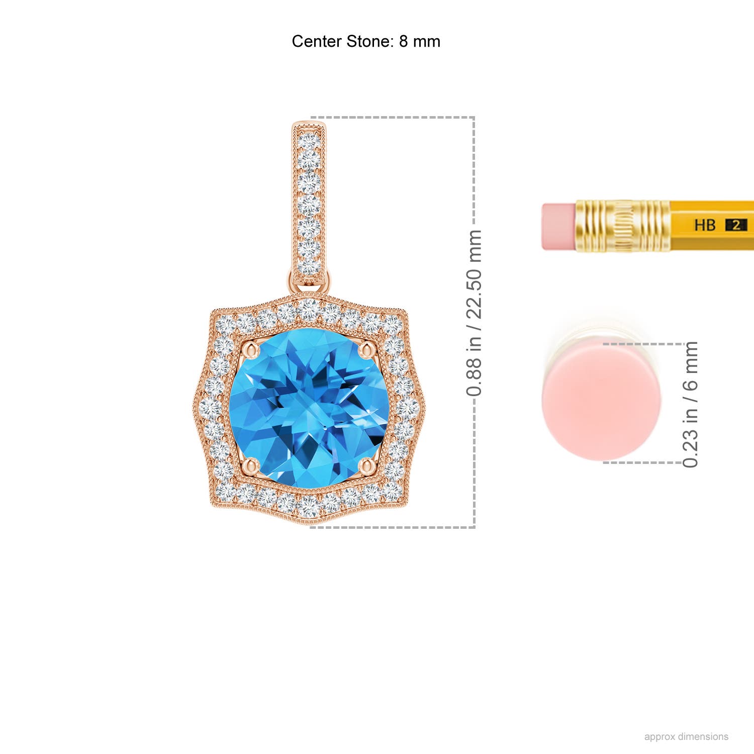 AAAA - Swiss Blue Topaz / 2.31 CT / 14 KT Rose Gold