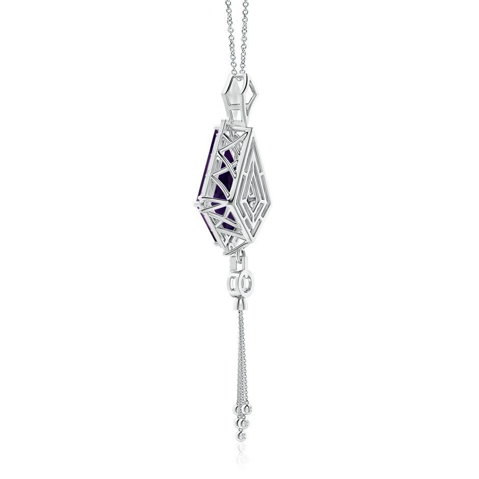 23.10x14.03x8.59mm AAAA GIA Certified Kite-Shaped Step-Cut Amethyst Tassel Drop Pendant in White Gold side 399