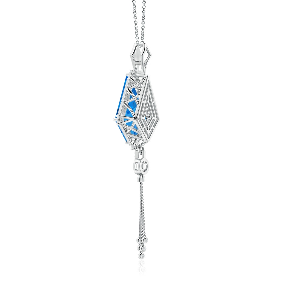 22.19x13.94x7.07mm AAAA GIA Certified Kite-Shaped Step-Cut Swiss Blue Topaz Tassel Drop Pendant in White Gold side 399