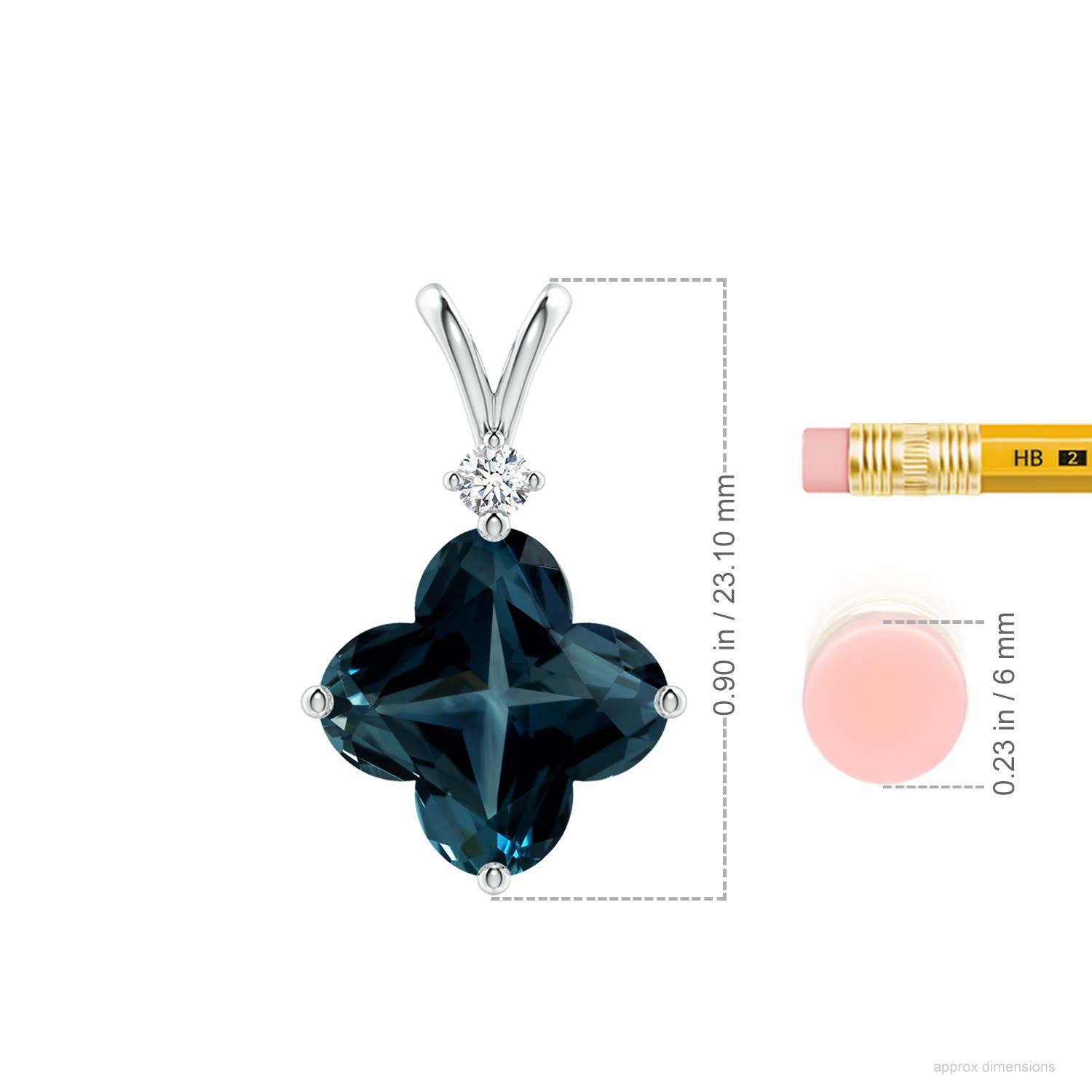 10.22x10.20x6.94mm AAAA FC_SP2343LBTD_H-WG-AAAA-10.22x10.20x6.94 in White Gold - ruler